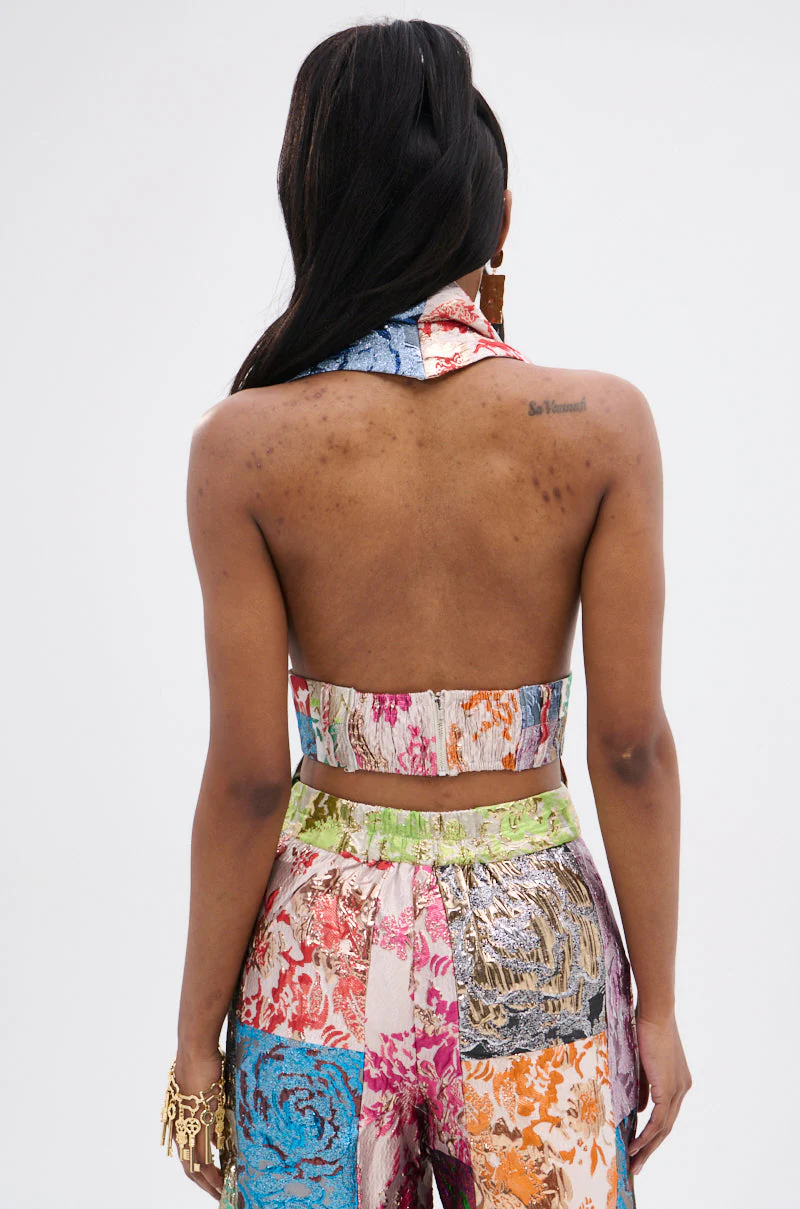MIXED FEELINGS BROCADE HALTER BLOUSE - Image 5