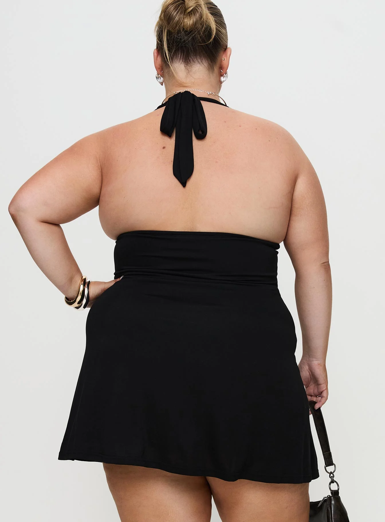 Tinisie Halter Mini Dress Black Curve - Image 5