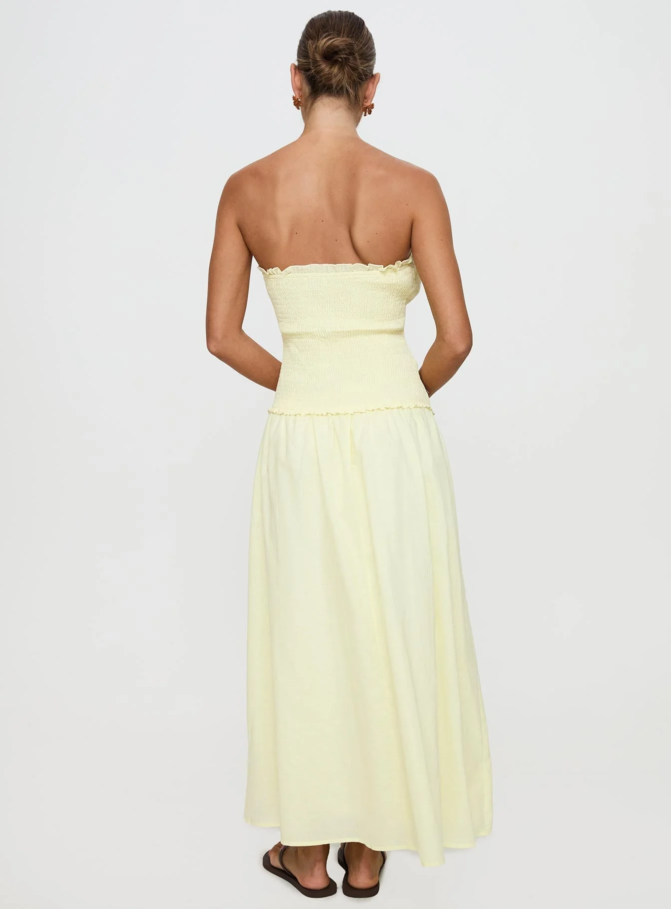 Tinsie Strapless Maxi Dress Yellow - Image 5