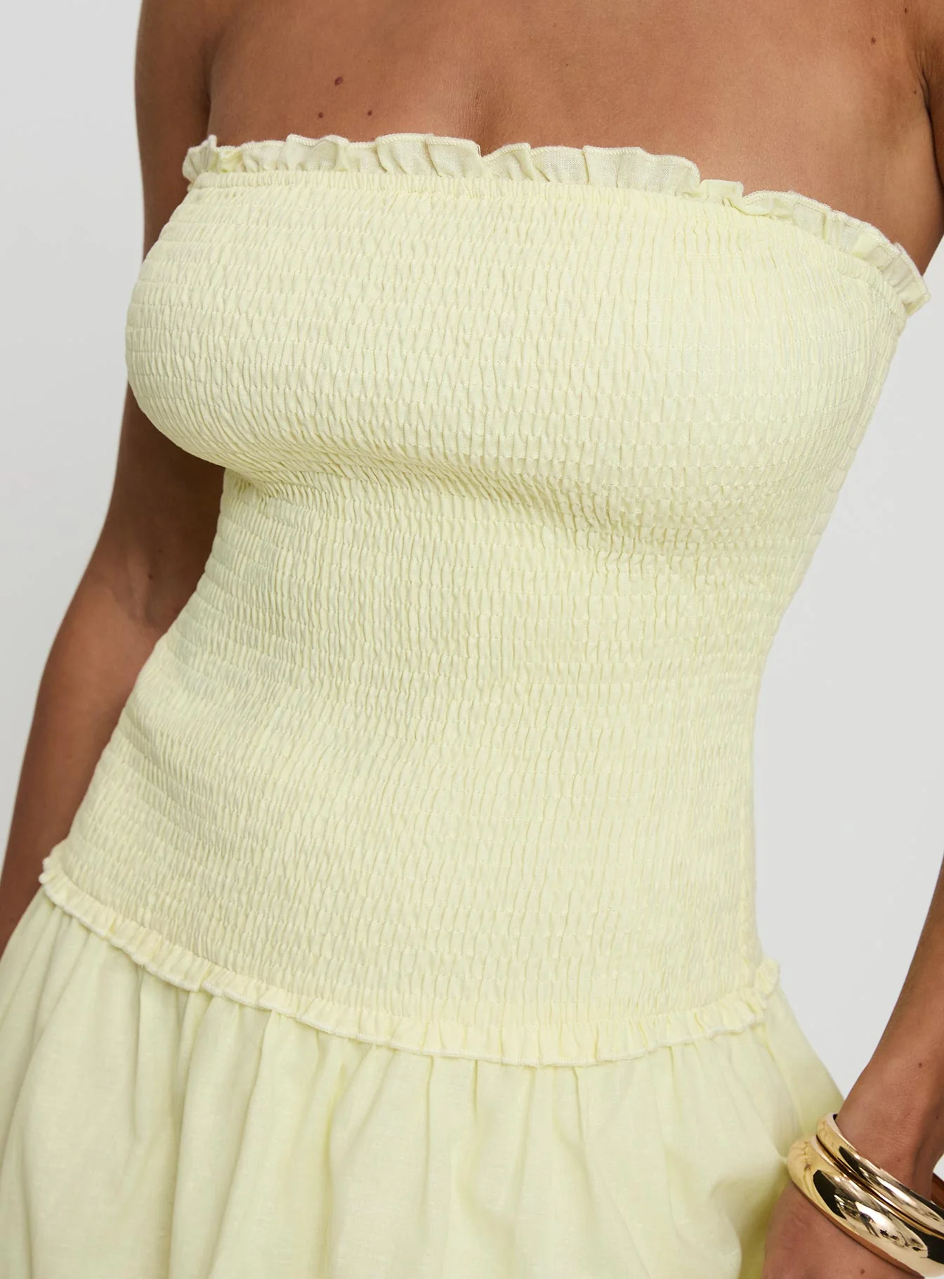 Tinsie Strapless Maxi Dress Yellow - Image 6