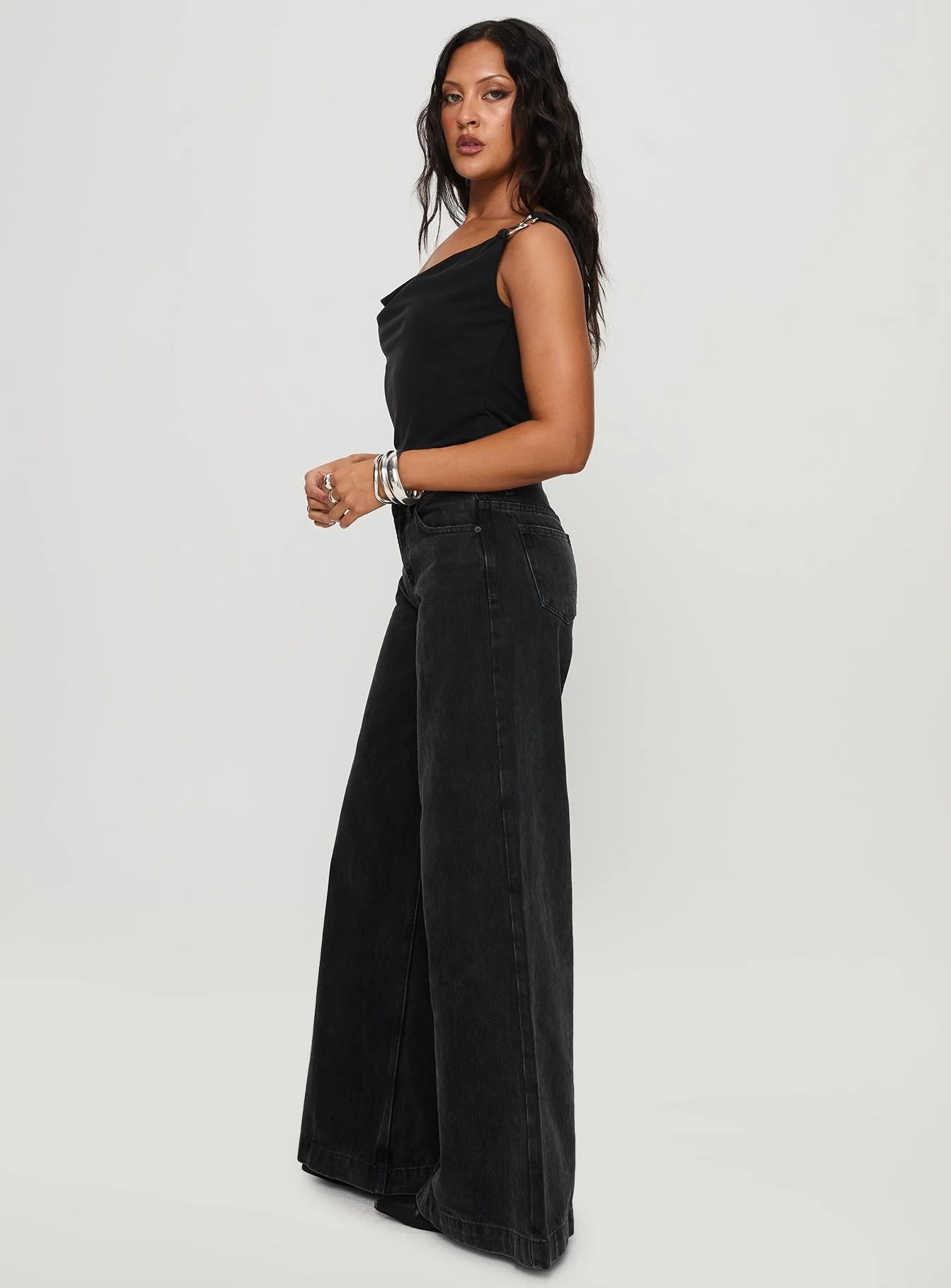 Toby Low Rise Baggy Jeans Charcoal - Image 4