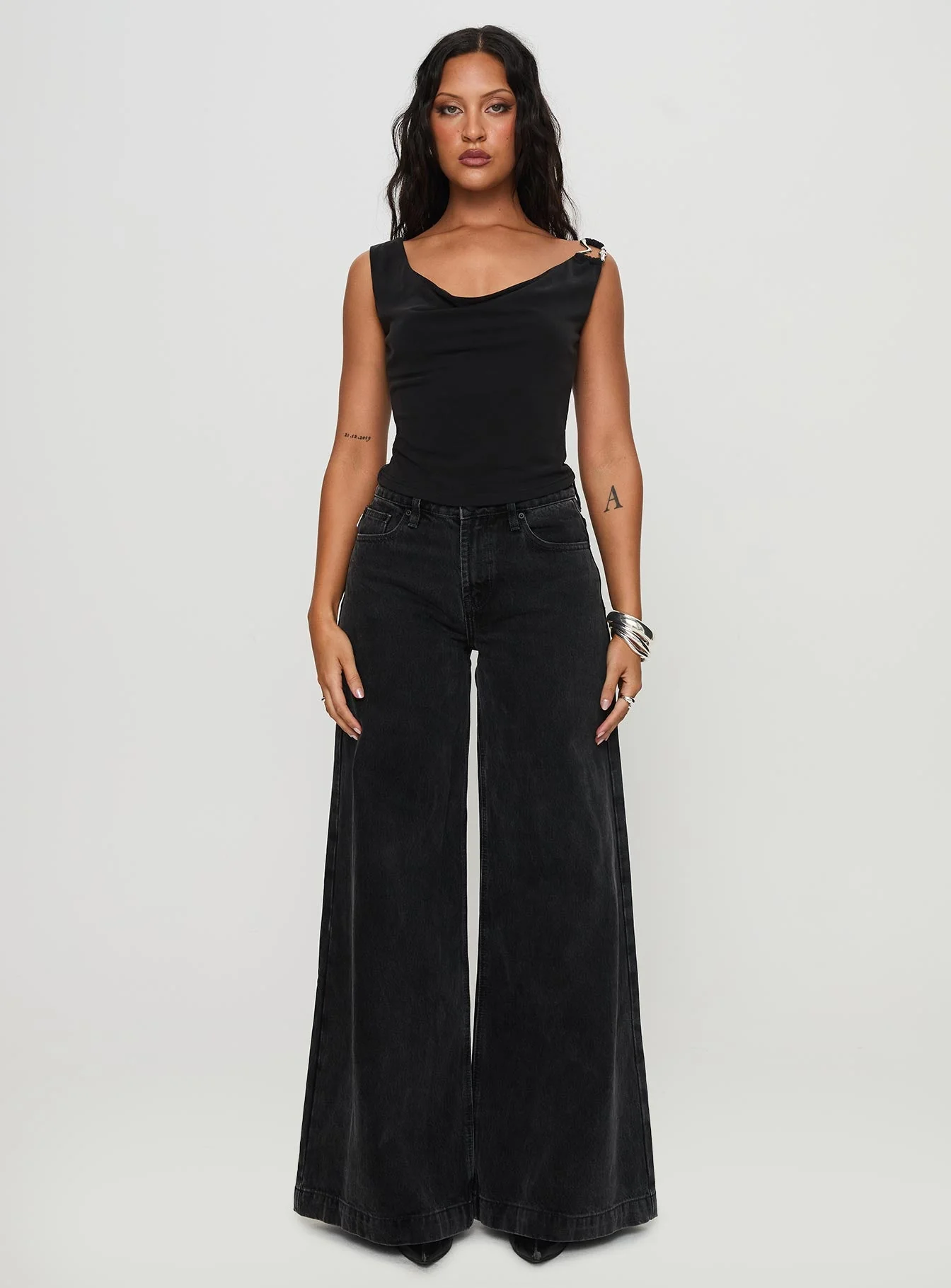 Toby Low Rise Baggy Jeans Charcoal - Image 7