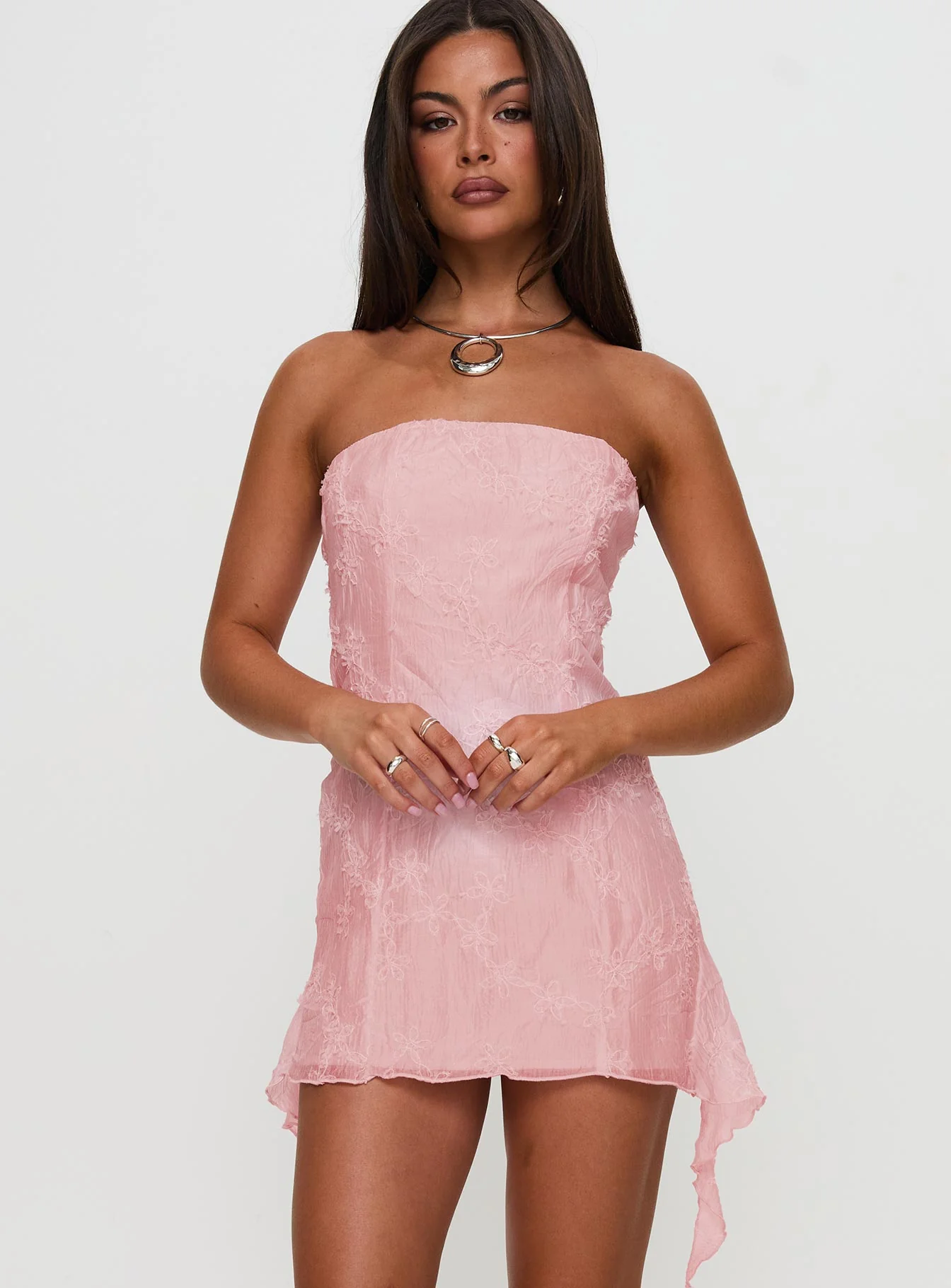 Tomika Strapless Mini Dress Pink Petite - Image 5