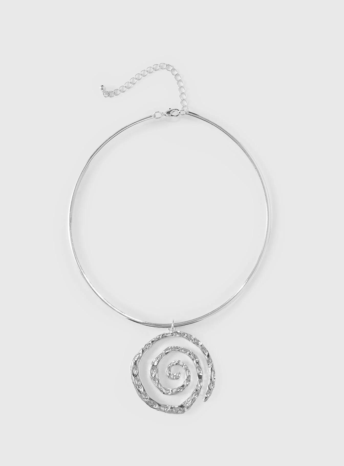 Top Of Mind Swirl Pendant Necklace Silver - Image 2