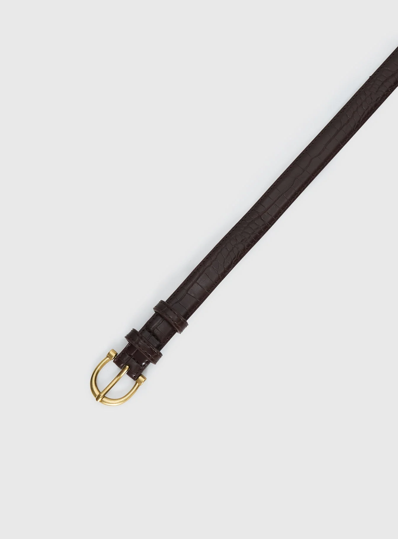 Top Tier Textured Belt Chocolate / Gold - Image 3