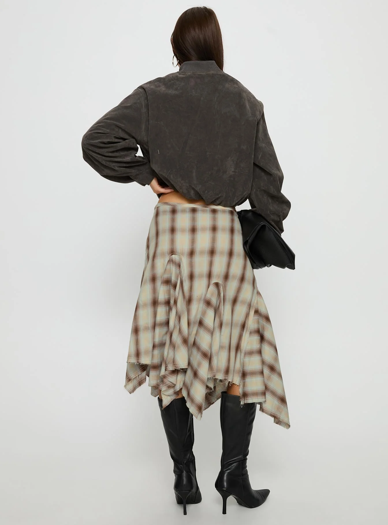 Toshie Asymmetrical Midi Skirt Multi Check - Image 5