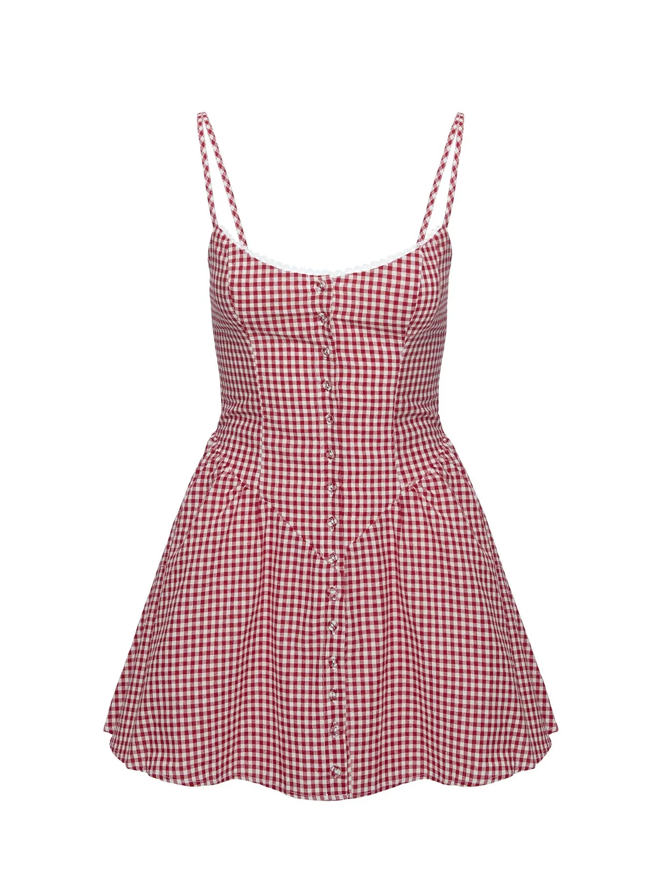 Toulouse Mini Dress Red Gingham - Image 5
