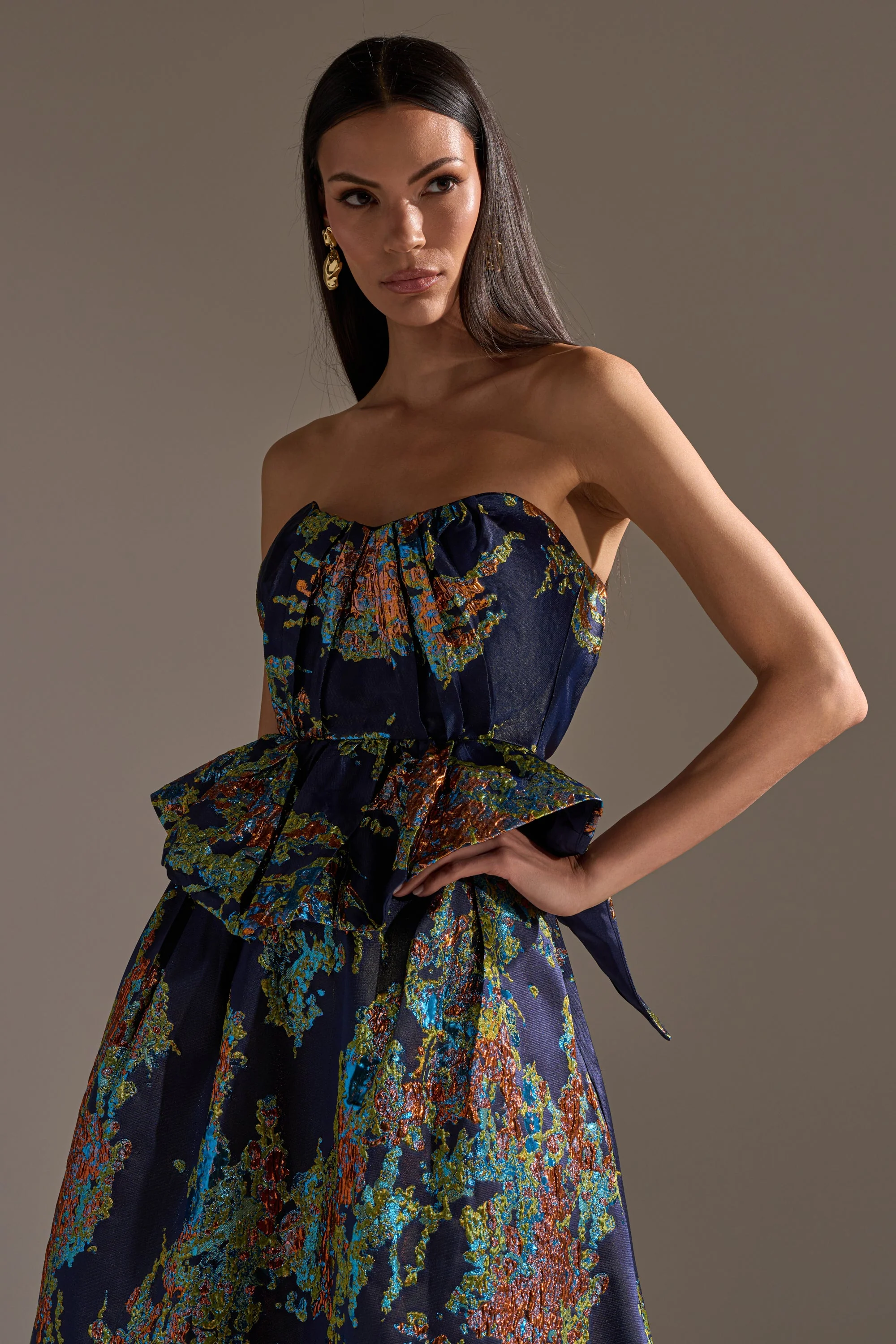 TRANSCENDENT FLORAL BROCADE CORSET TOP - Image 2