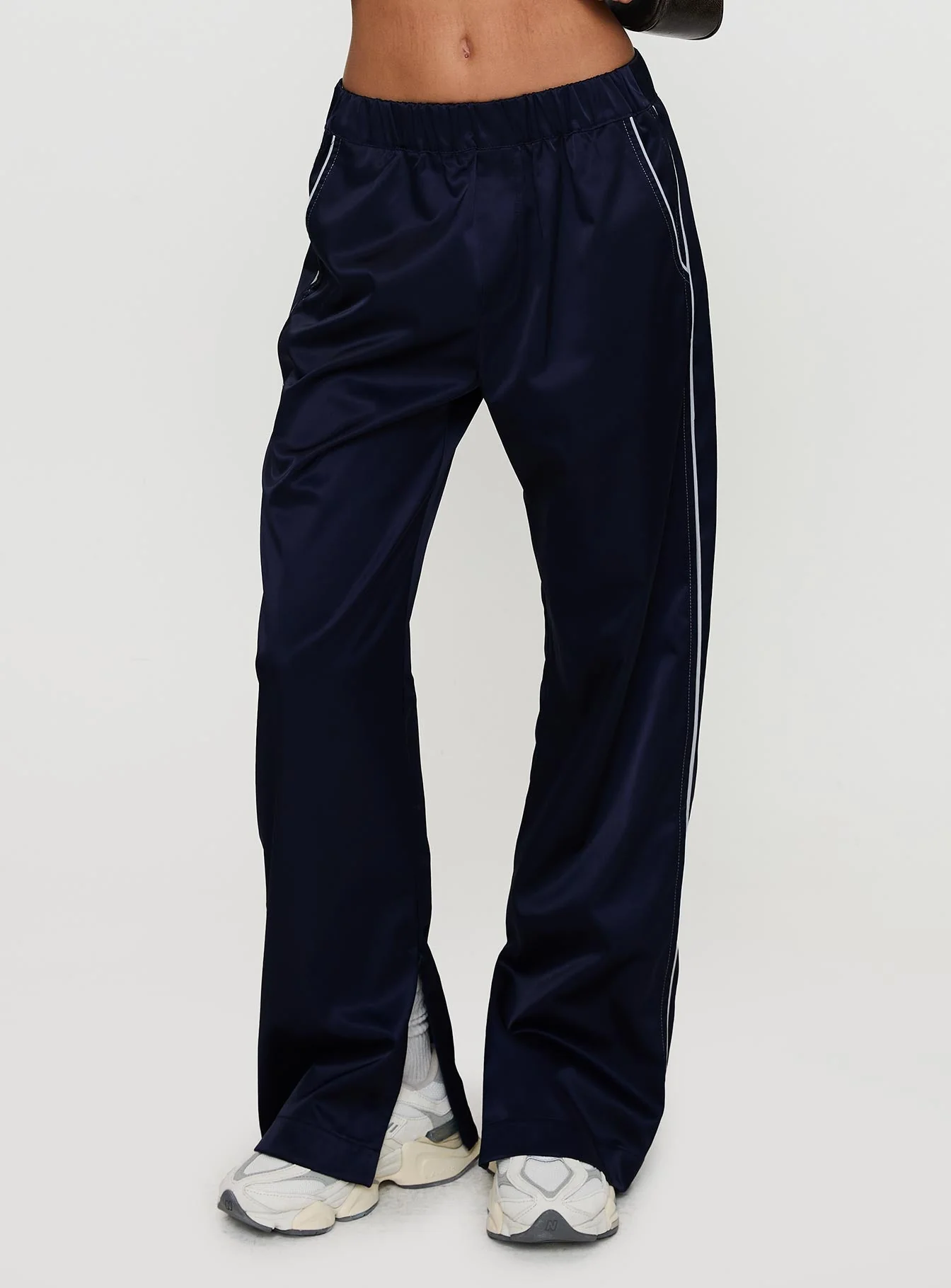 Travalta Satin Track Pant Navy - Image 2