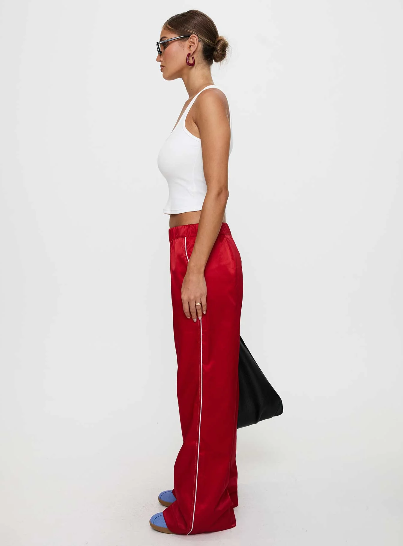 Travalta Satin Track Pant Red - Image 4
