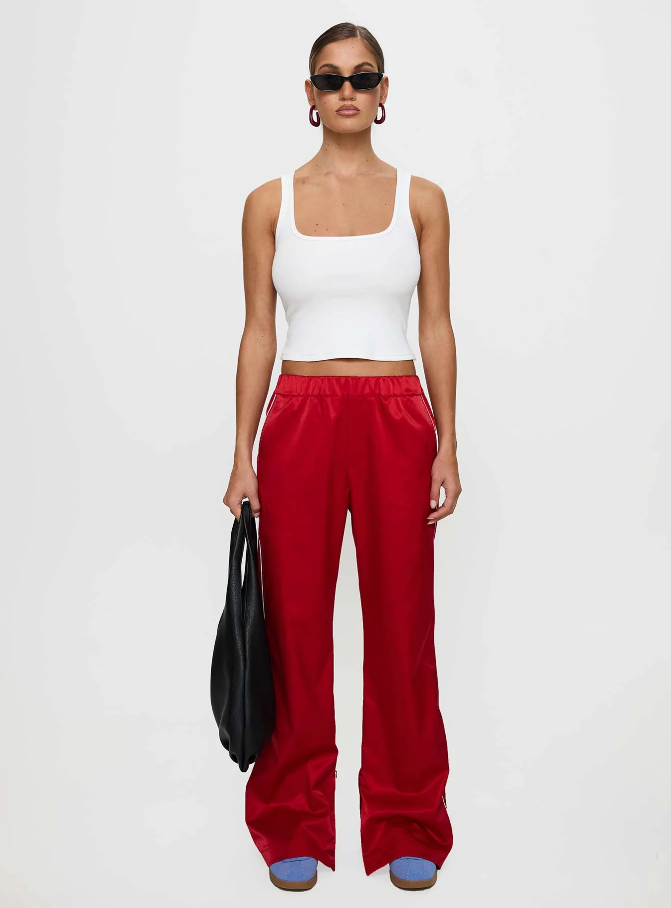 Travalta Satin Track Pant Red - Image 7