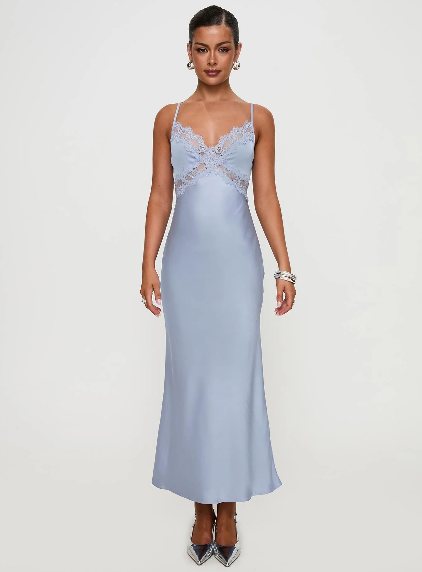 Treasure Bias Cut Maxi Dress Blue - Image 7