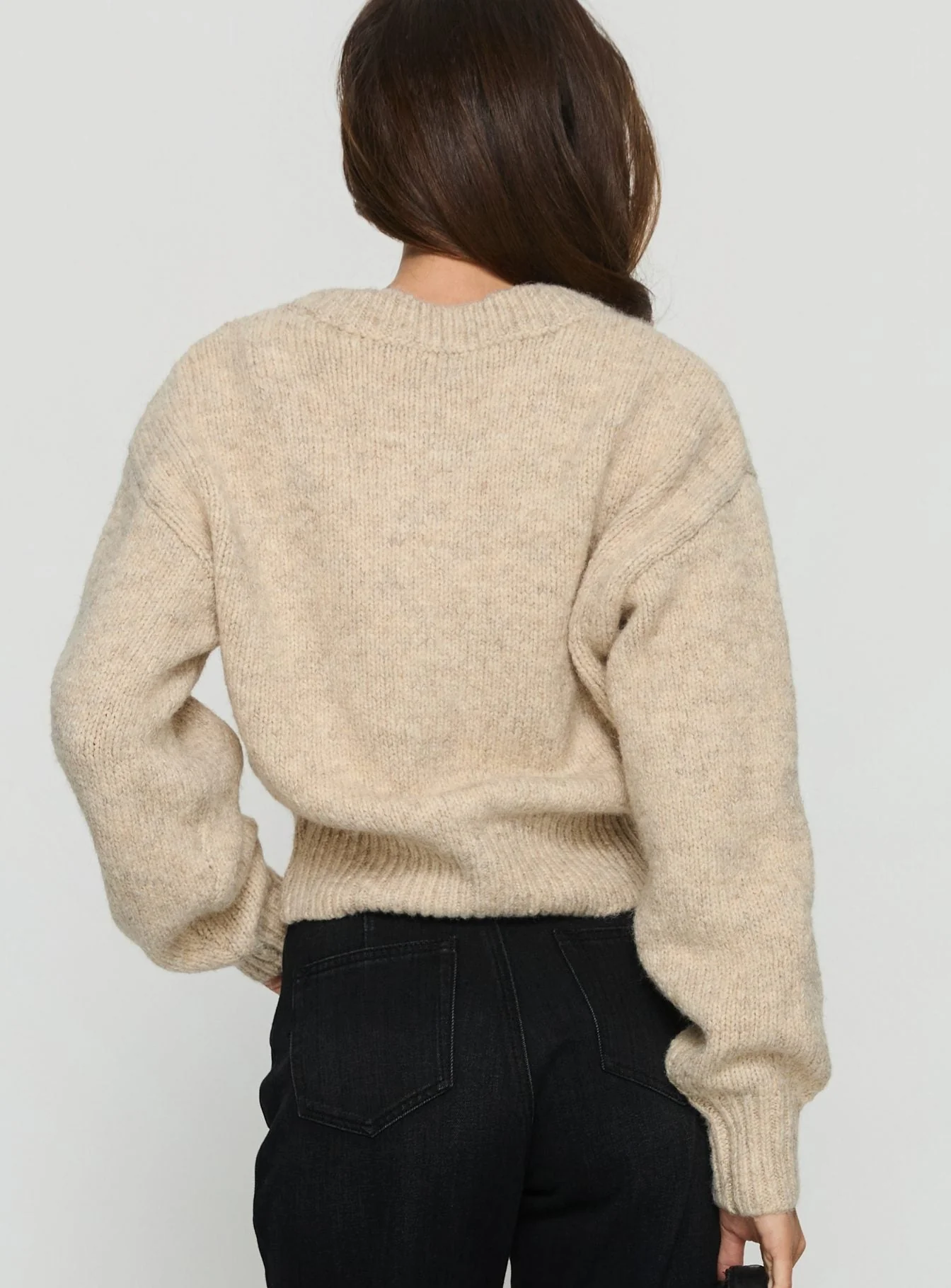 Trevonn Button Up Knit Cardigan Beige - Image 5
