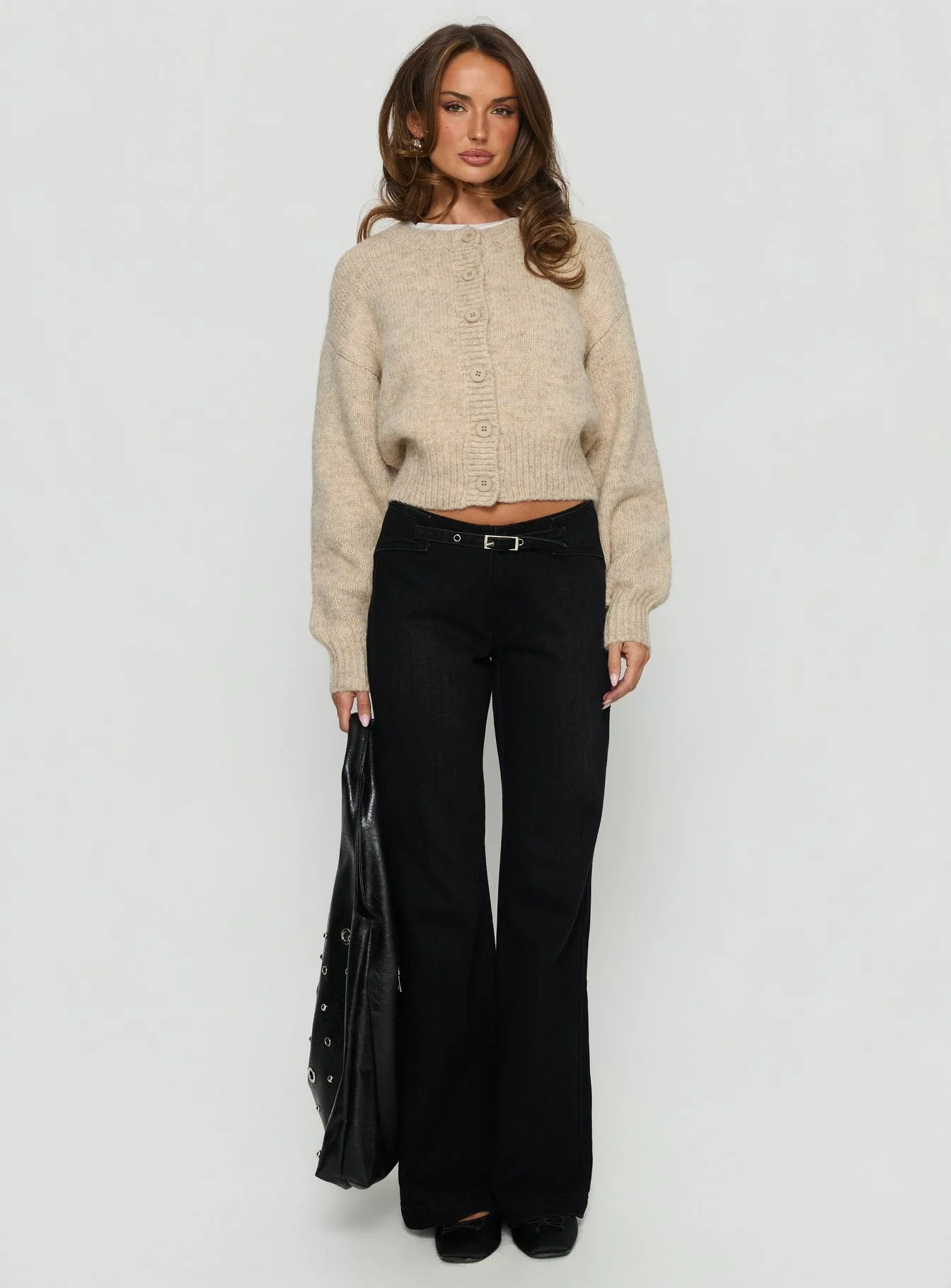 Trevonn Button Up Knit Cardigan Beige - Image 7