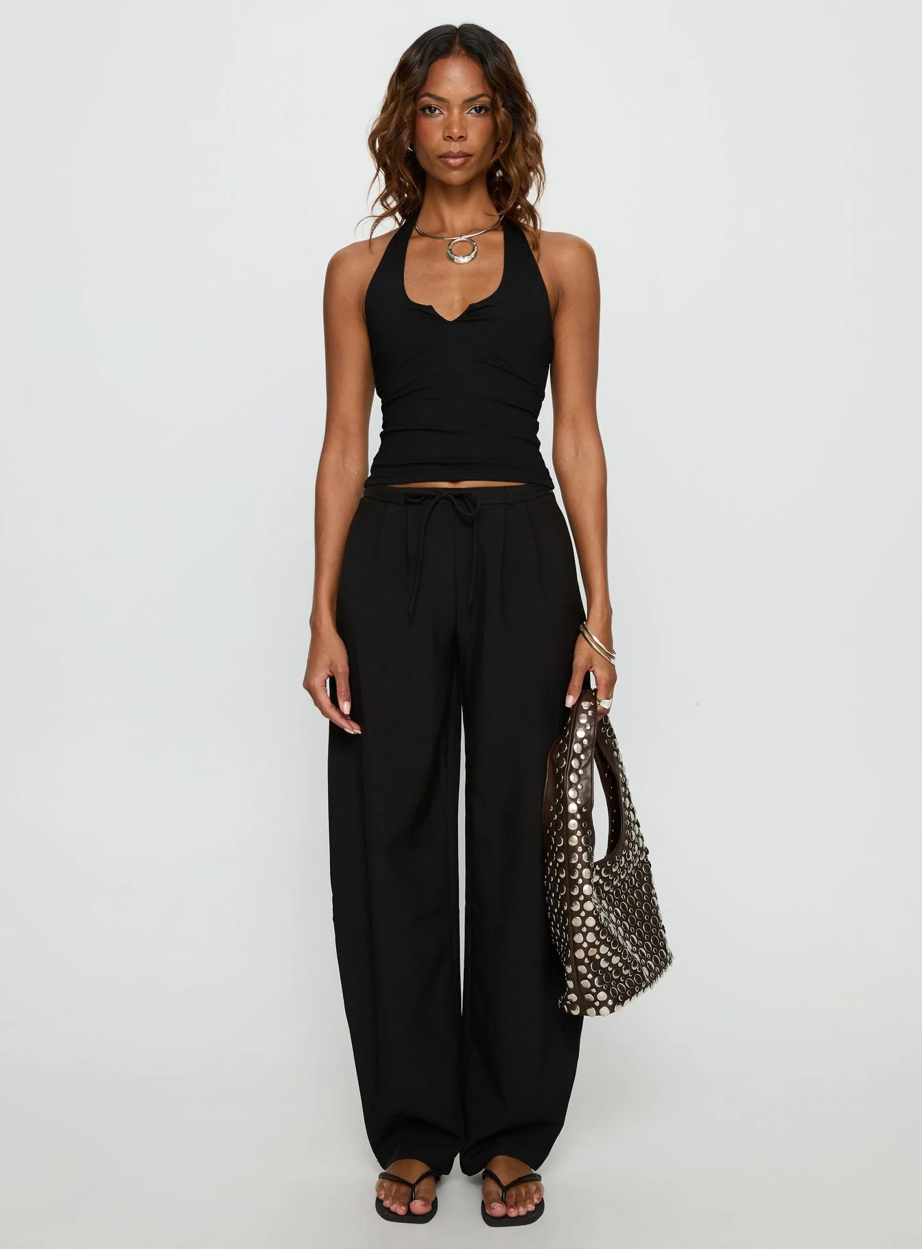 Triffid Barrel Leg Pants Black - Image 7