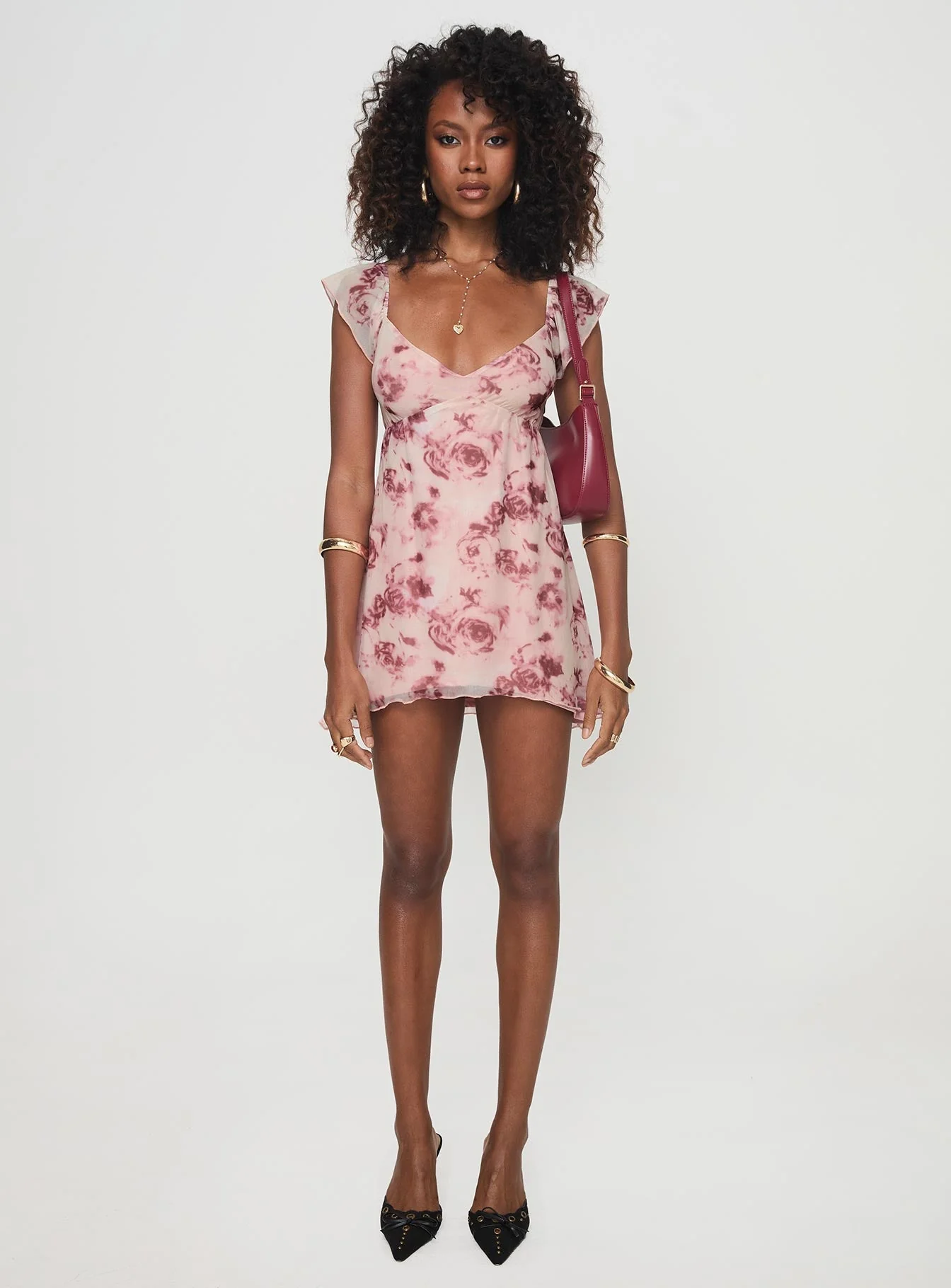 Trigg Mini Dress Pink Floral - Image 7