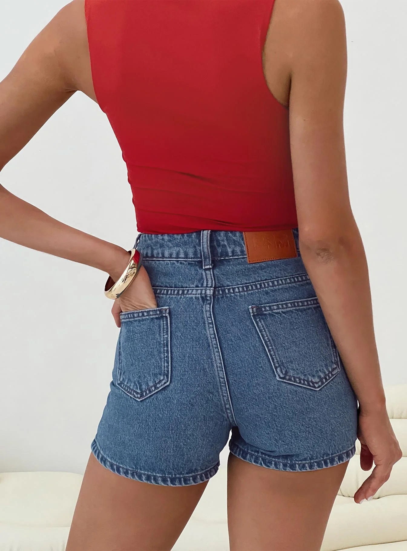 Tropicana Denim Shorts Mid Wash Tall - Image 6