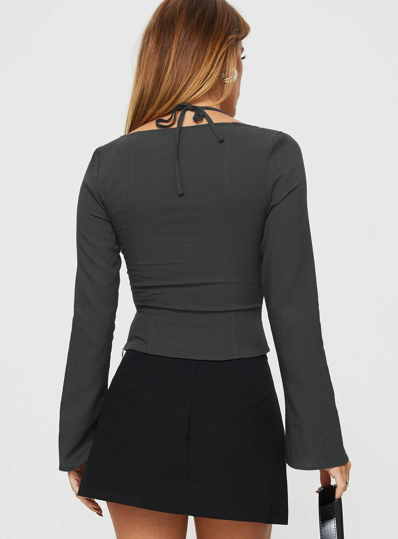 Trynia Long Sleeve Top Grey - Image 5