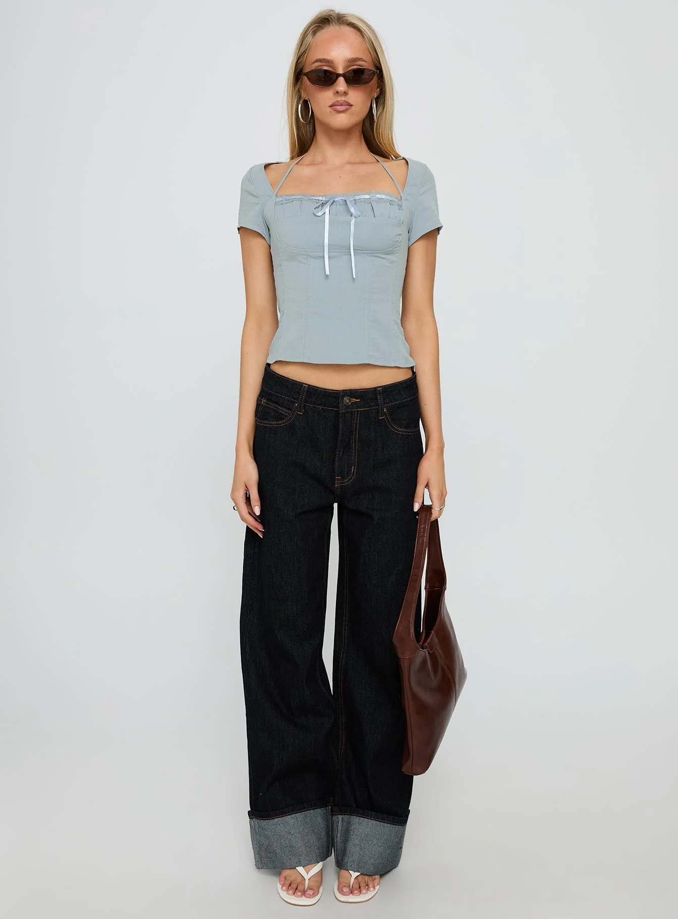 Trynia Short Sleeve Top Blue - Image 7