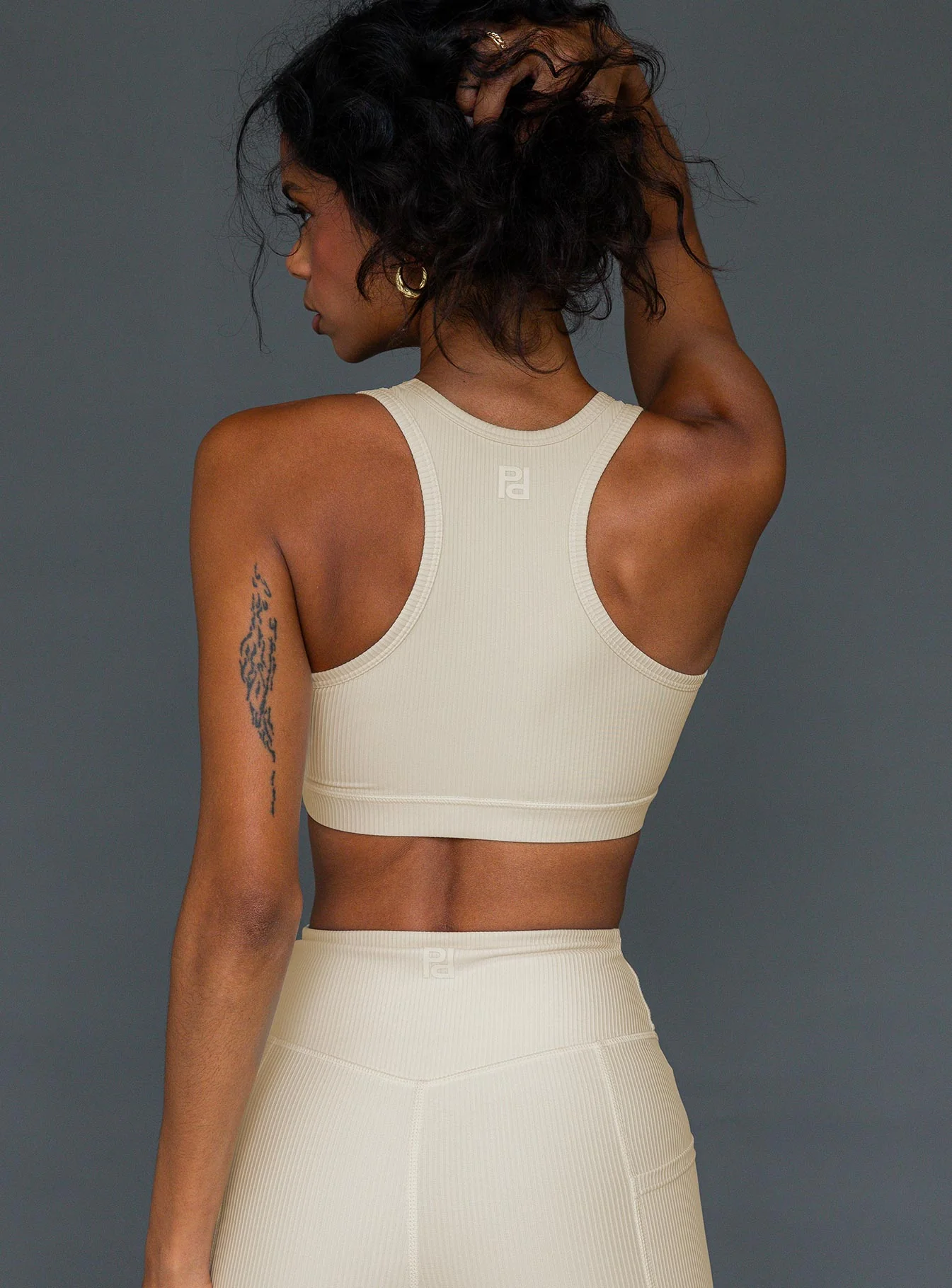Turbo Activewear Rib Top Latte - Image 3