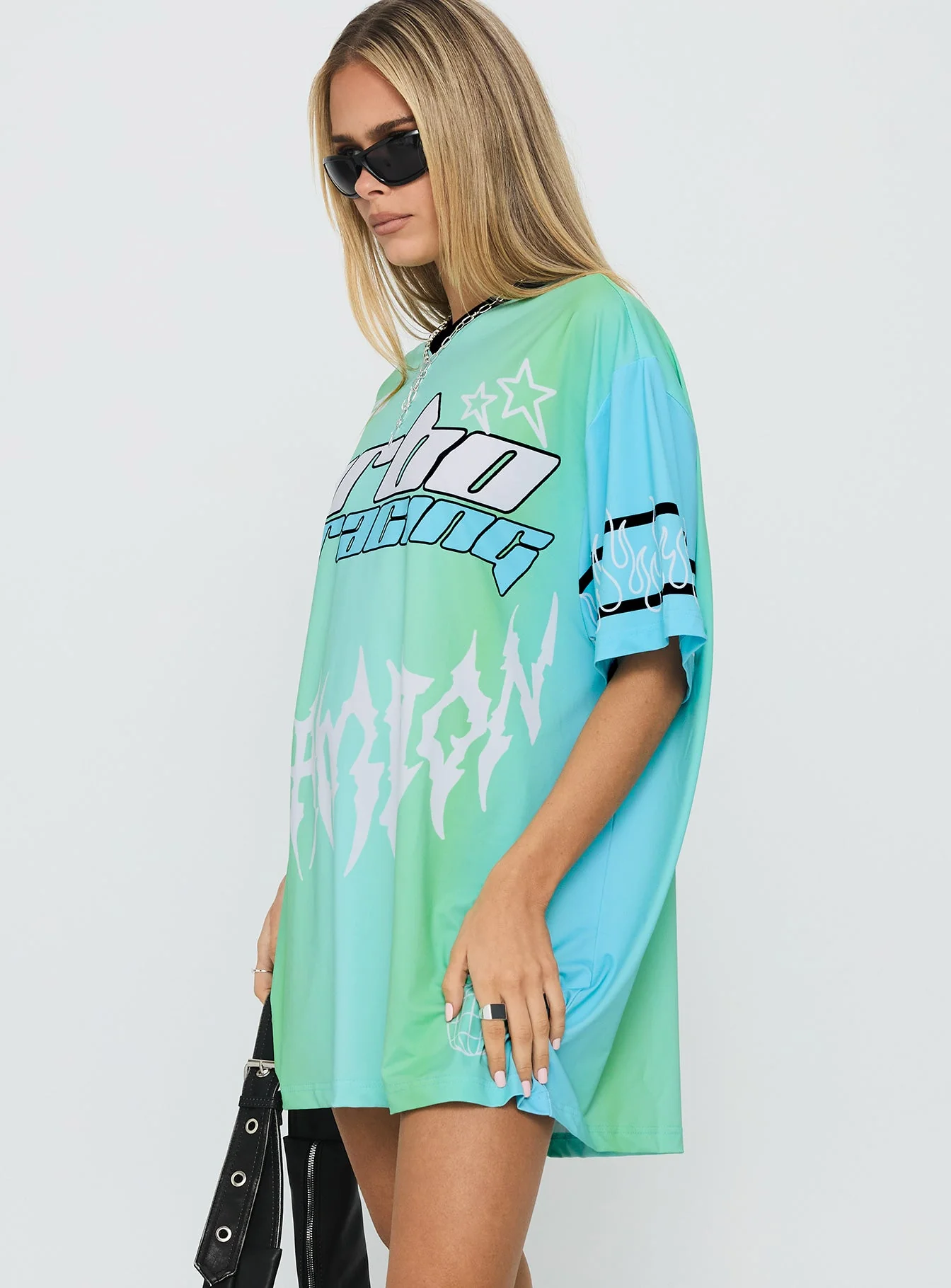 Turbo Champion Moto Jersey Top Blue / Green - Image 3