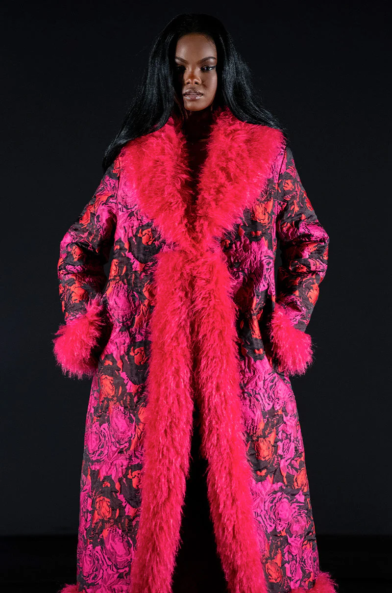 BROCADE PENNY LANE COAT WITH FAUX FUR - Image 7