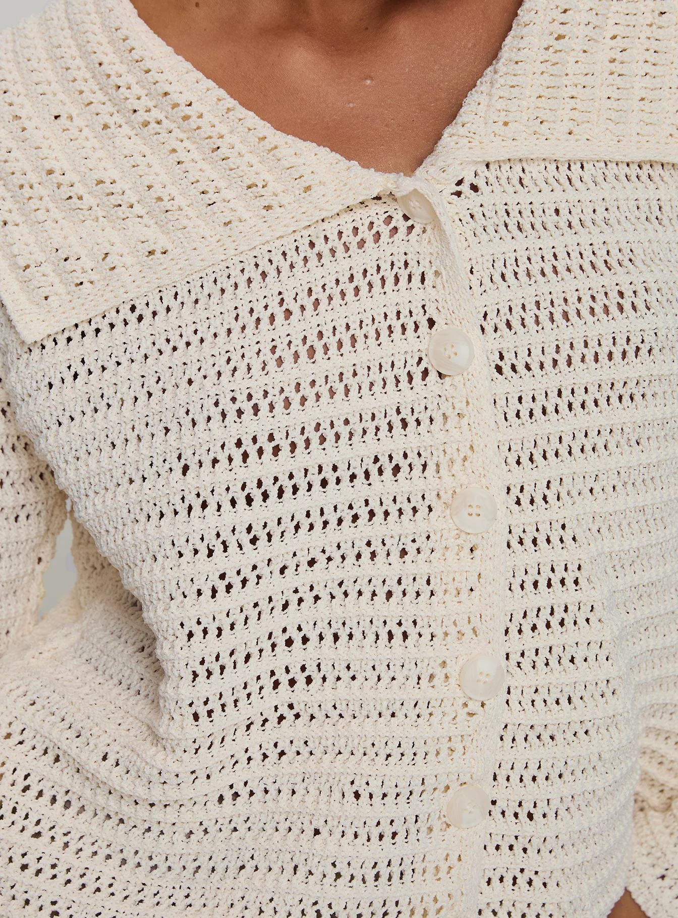 Tuscon Crochet Sweater White - Image 6