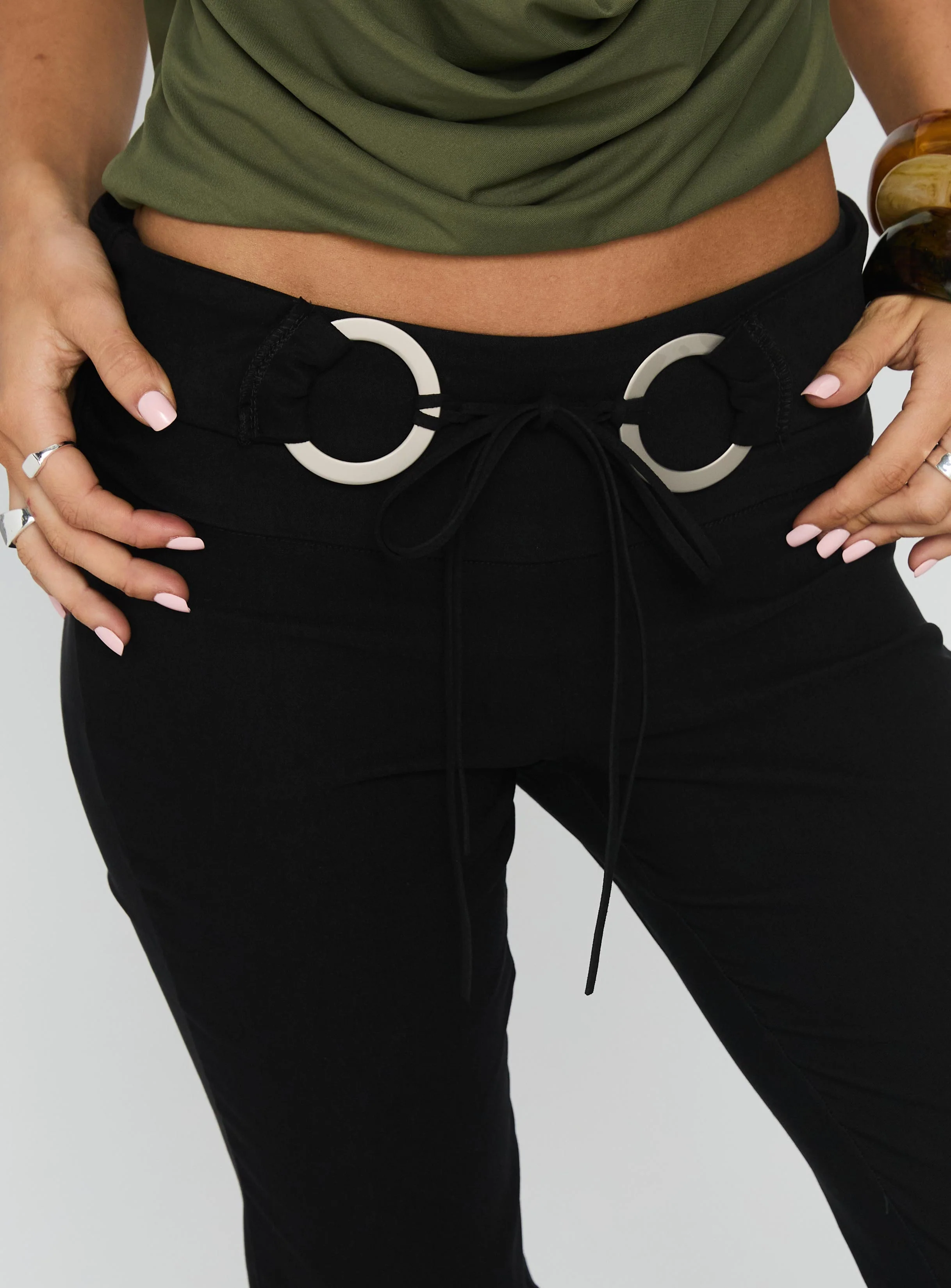 Twinflame Low Rise Hardware Pants Black - Image 6