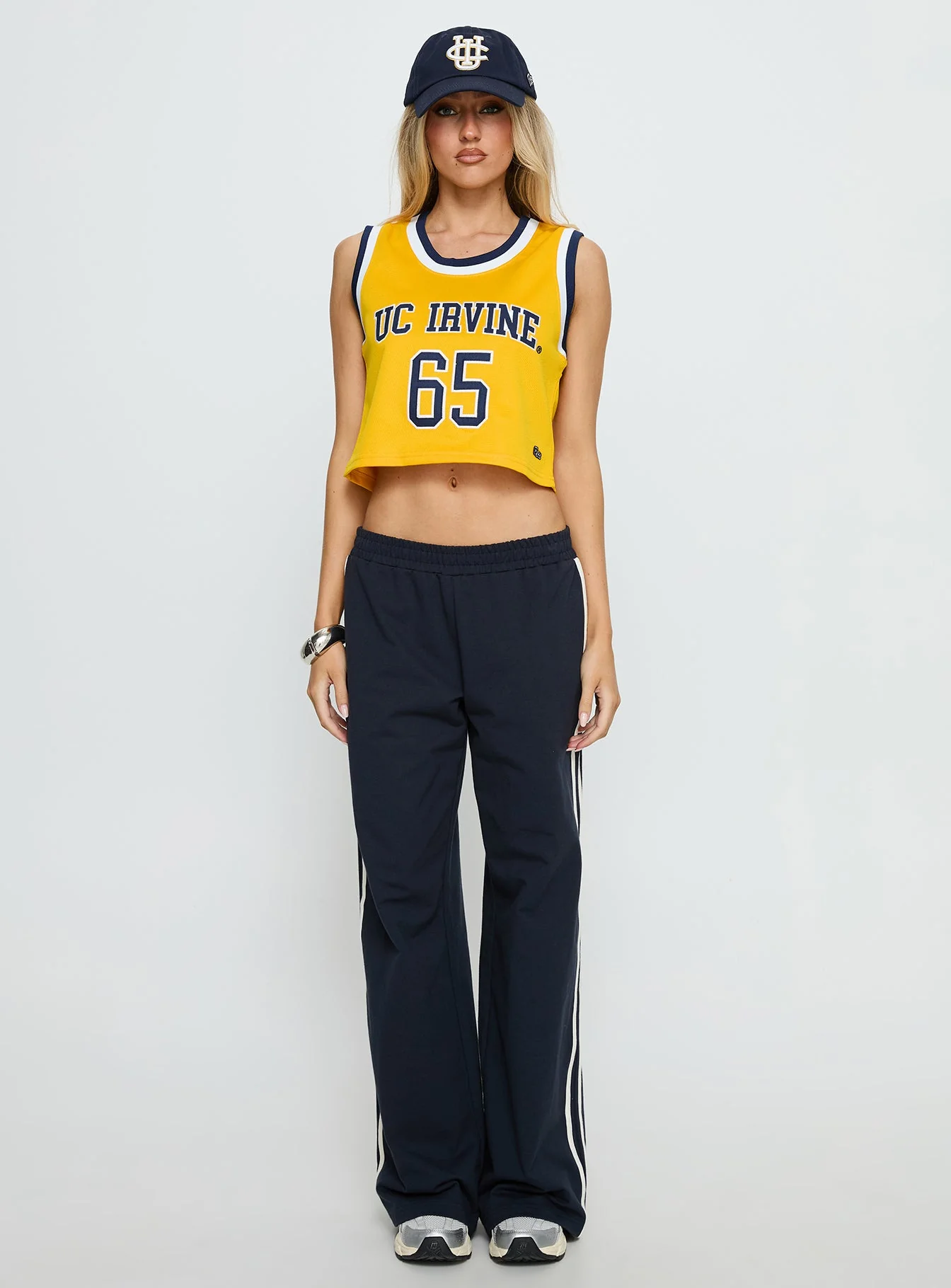 UC Irvine Cropped Basketball Jersey Tank Yellow - Image 7