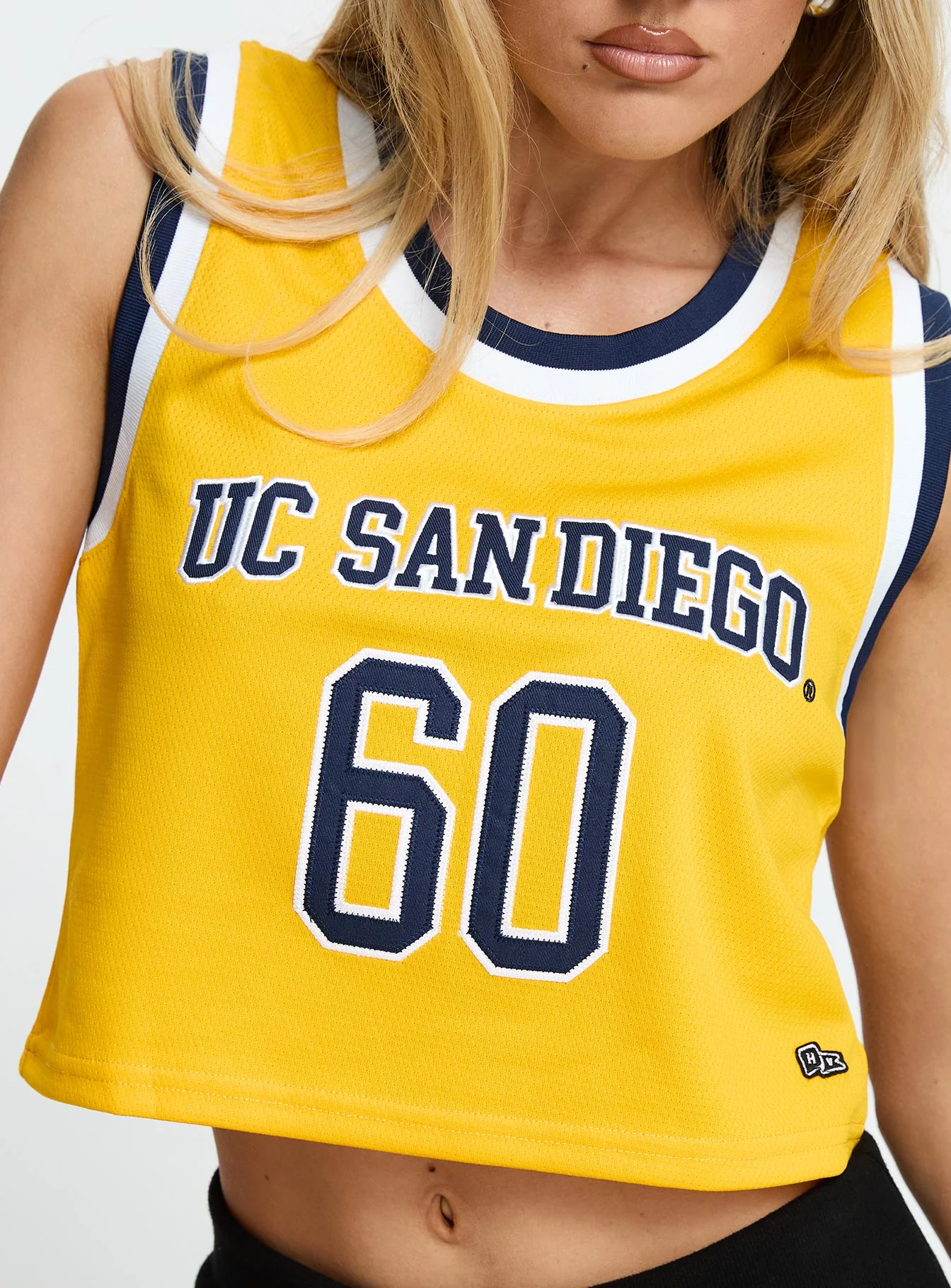 UC San Diego Cropped Basketball Jersey Tank Yellow - Image 6