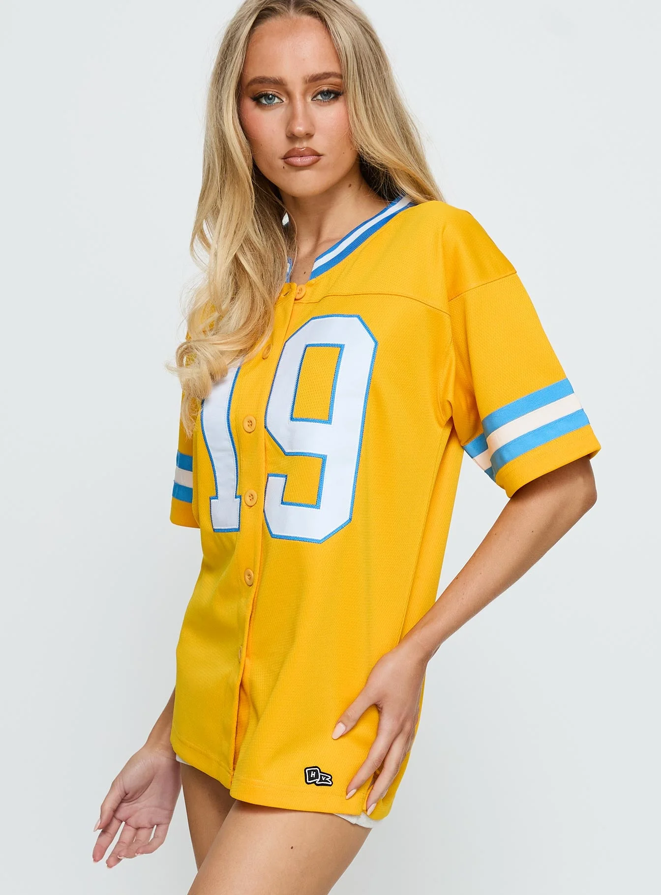 UCLA Football Button Down Jersey Gold - Image 4