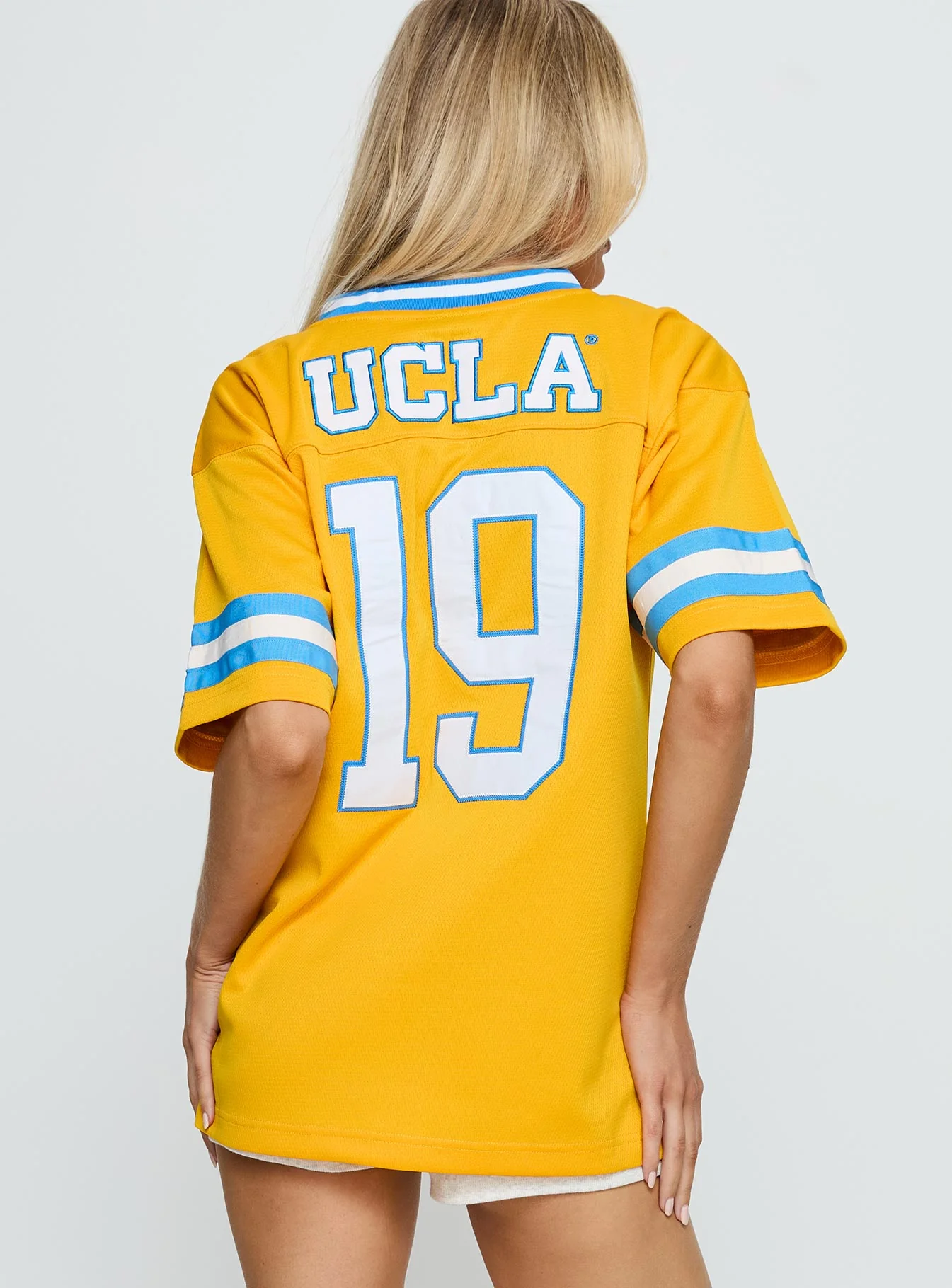 UCLA Football Button Down Jersey Gold - Image 5