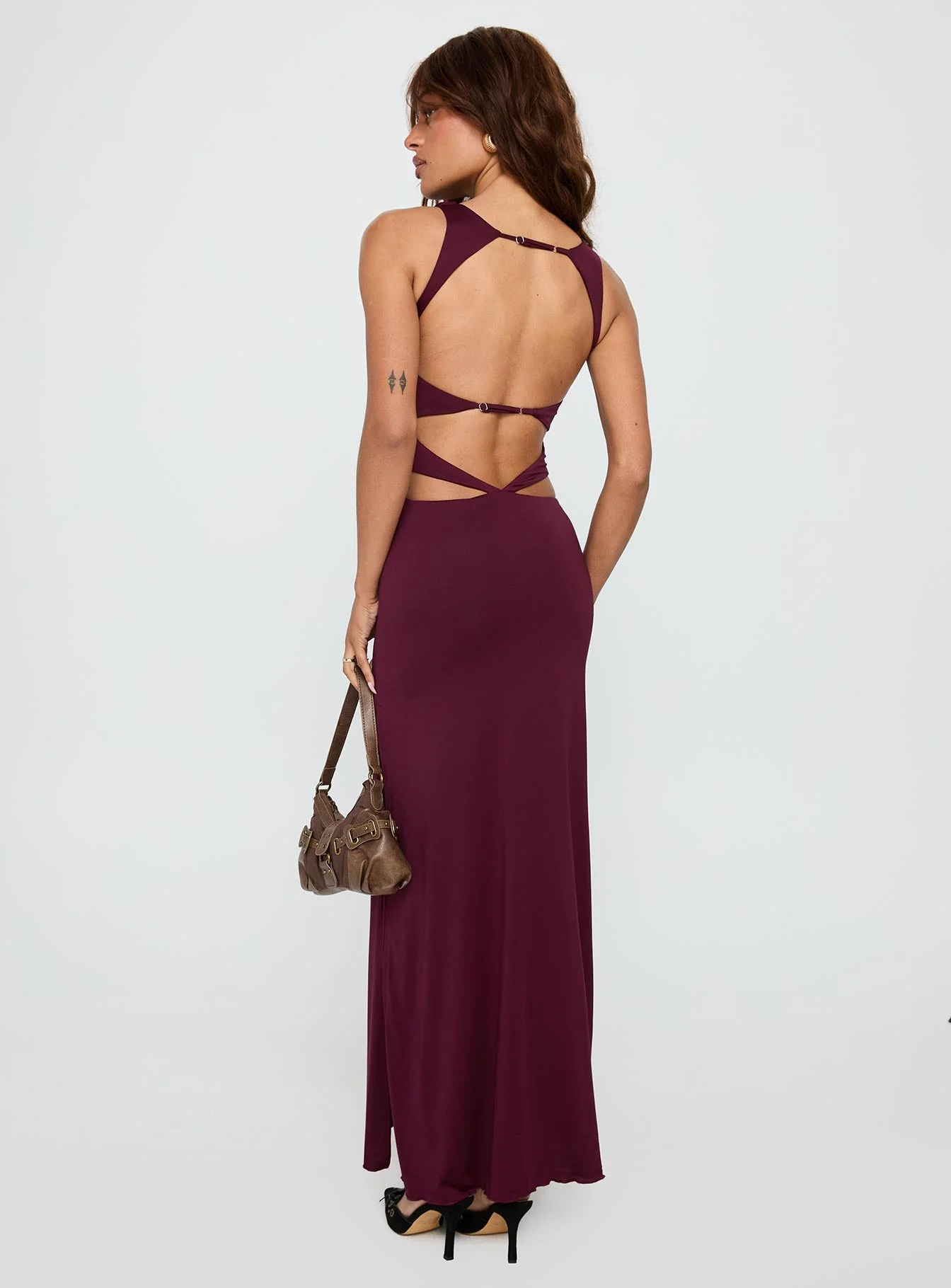 Undeniable Cut Out Maxi Dress Plum - Image 5