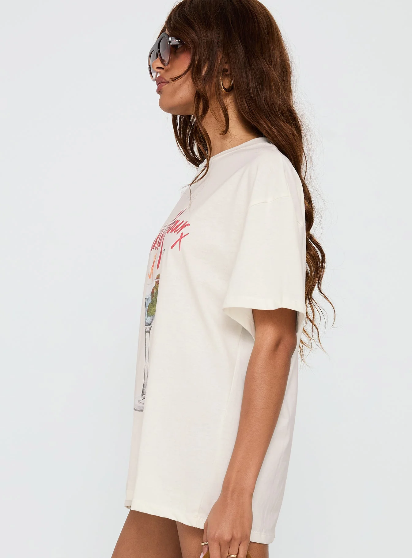 Unwind In Peace Oversized Tee White - Image 4