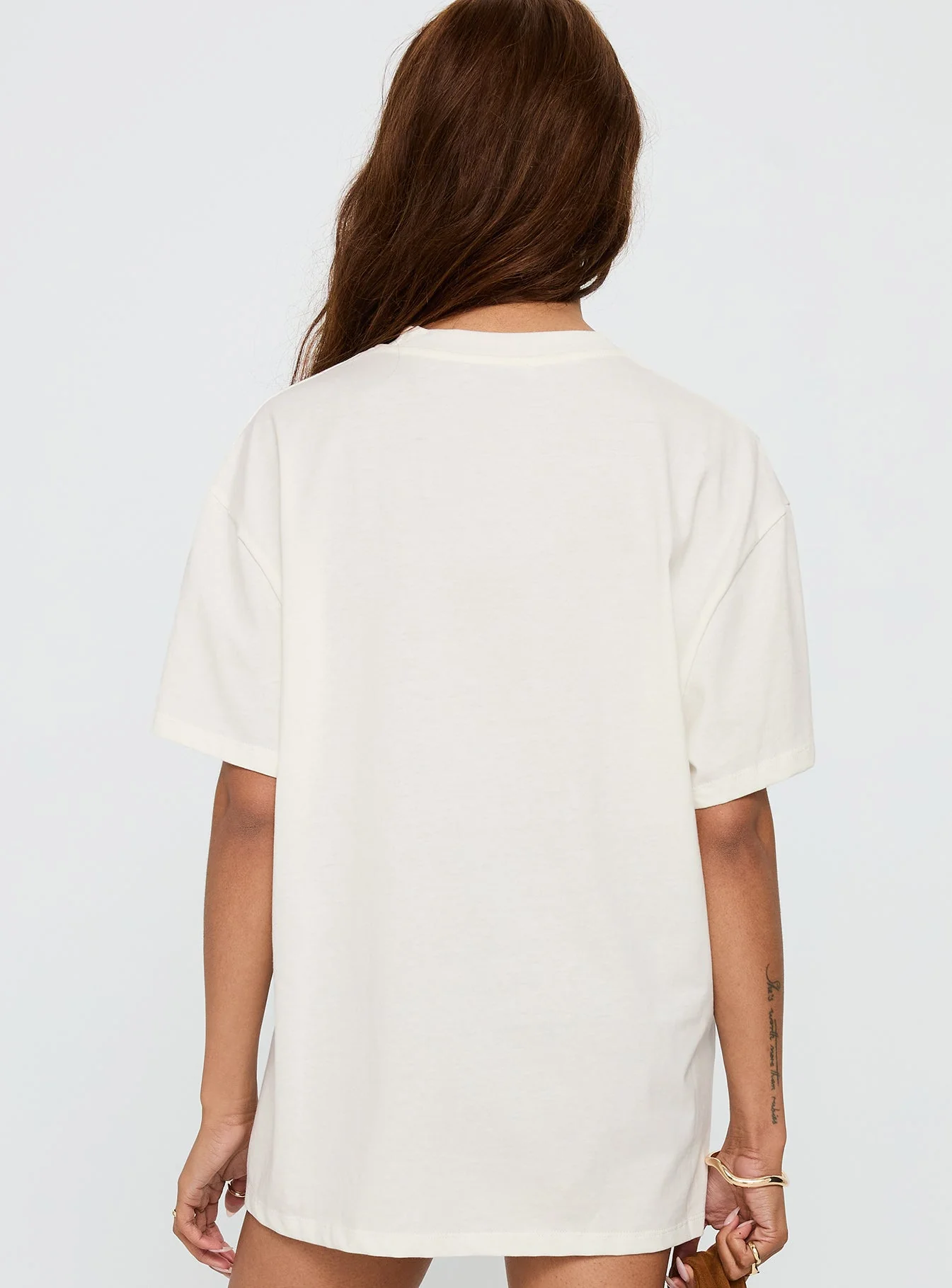 Unwind In Peace Oversized Tee White - Image 5