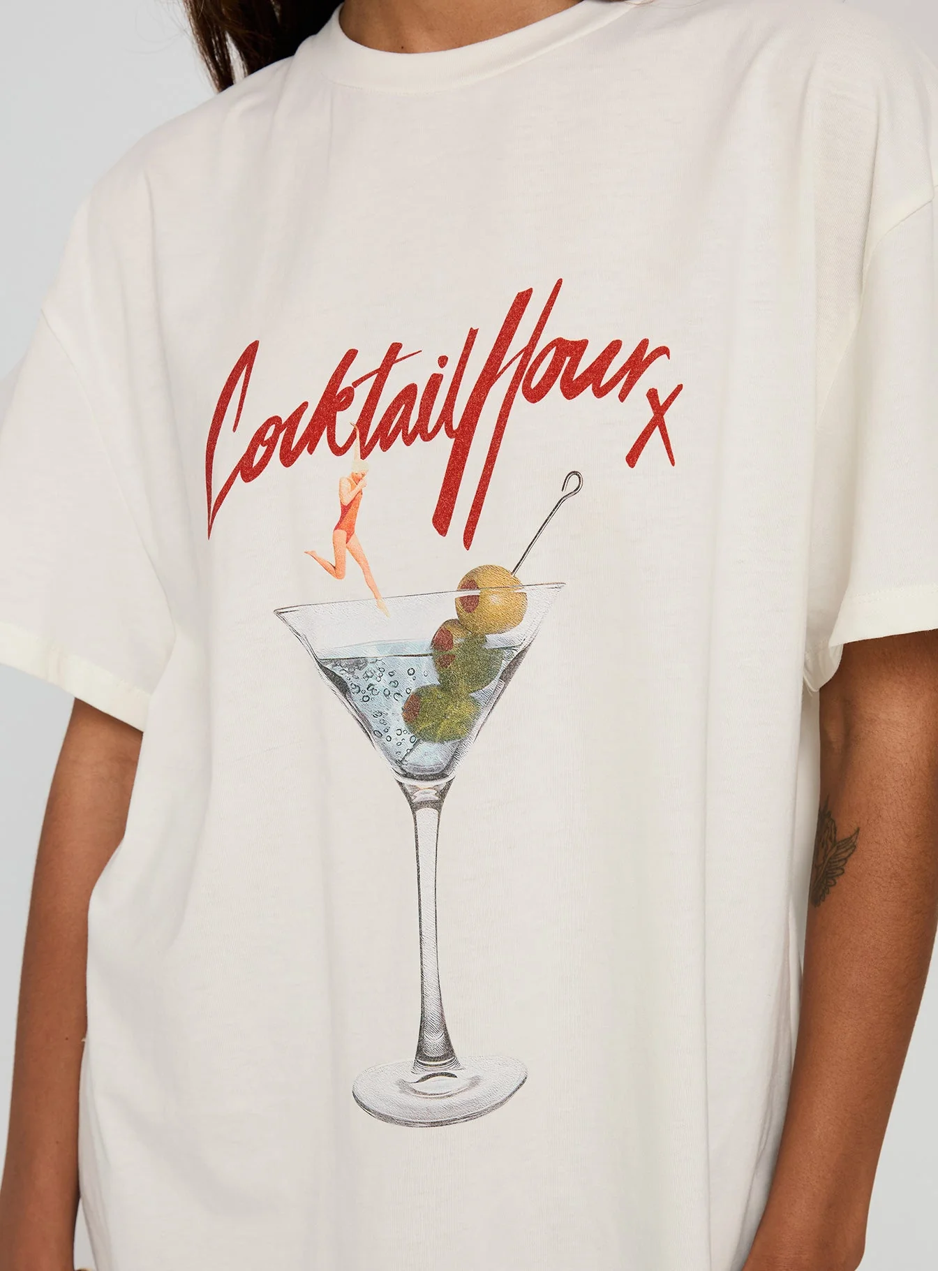 Unwind In Peace Oversized Tee White - Image 6