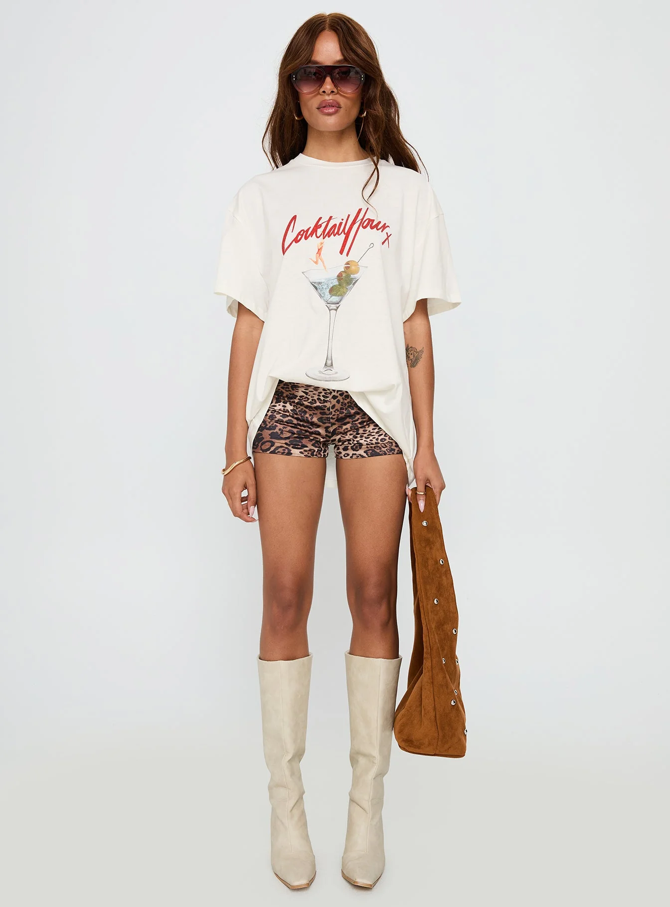 Unwind In Peace Oversized Tee White - Image 7
