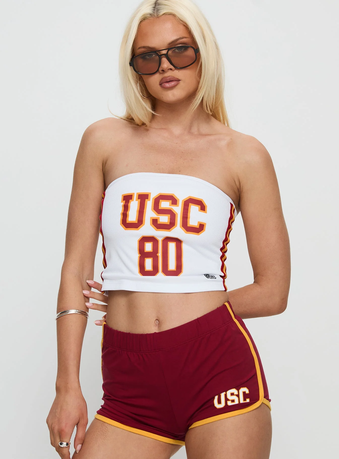 USC Jersey Tube Top White - Image 2