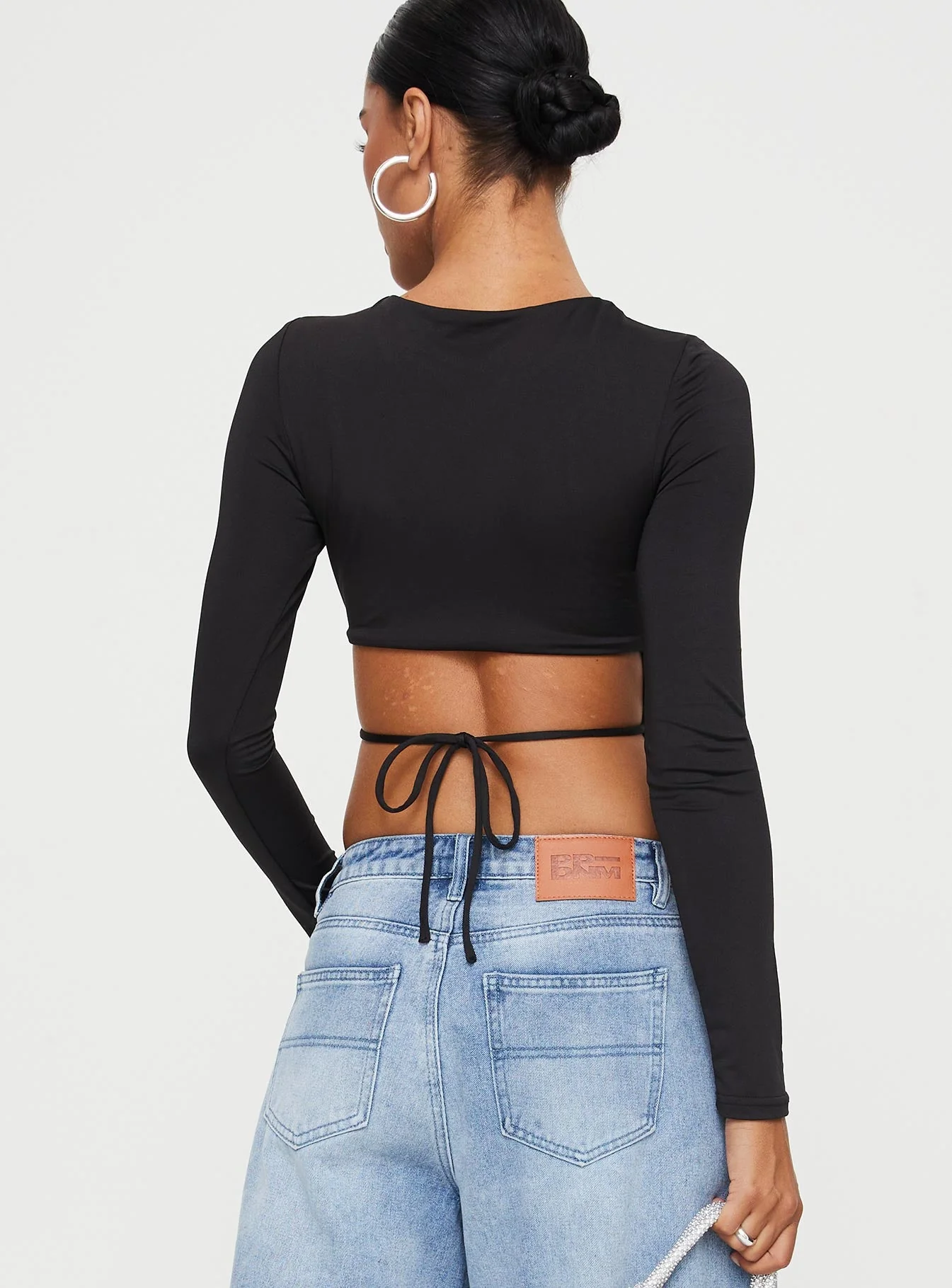 Uzo Long Sleeve Top Black - Image 5