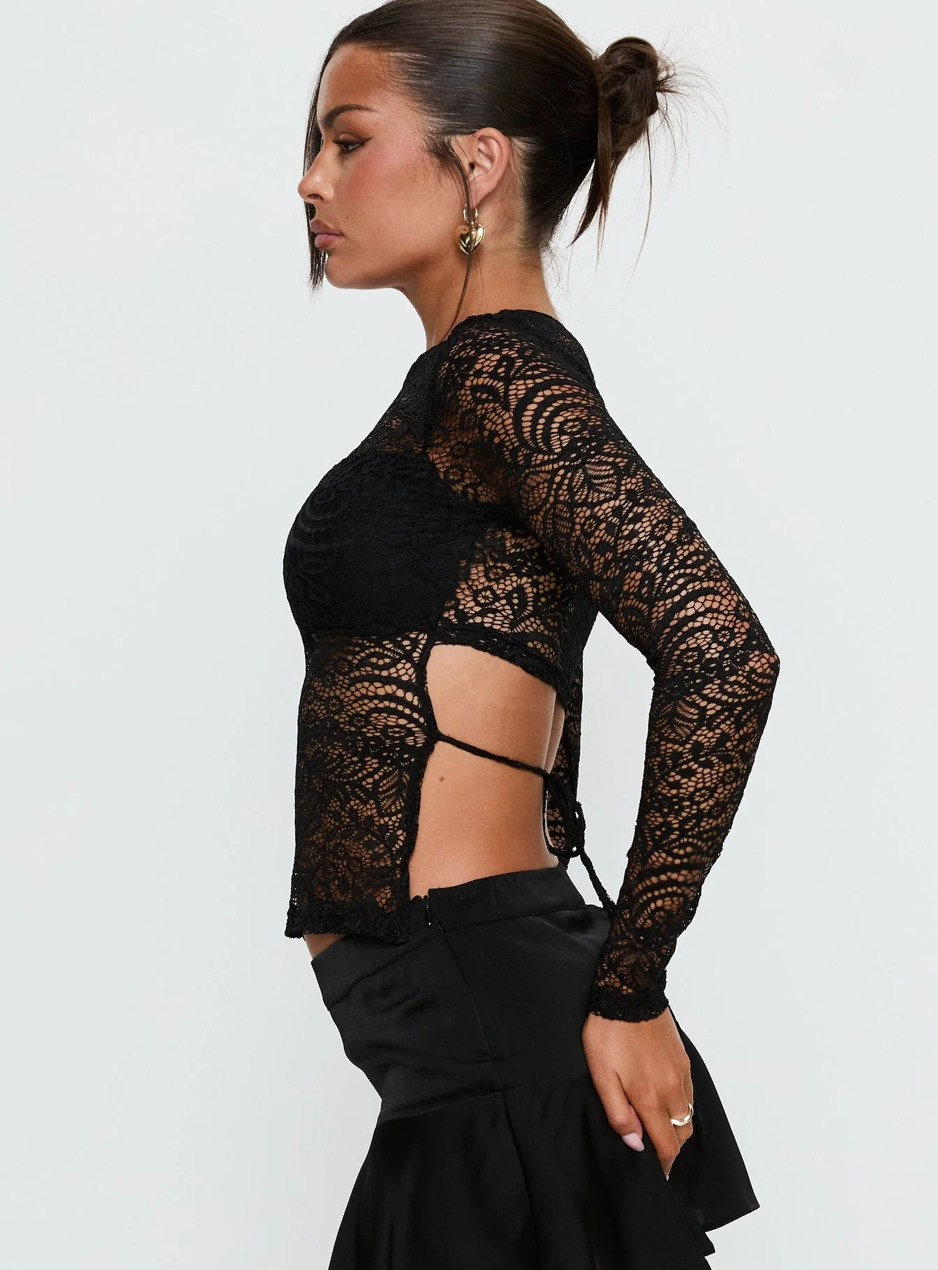 Uzo Long Sleeve Top Black Lace - Image 3