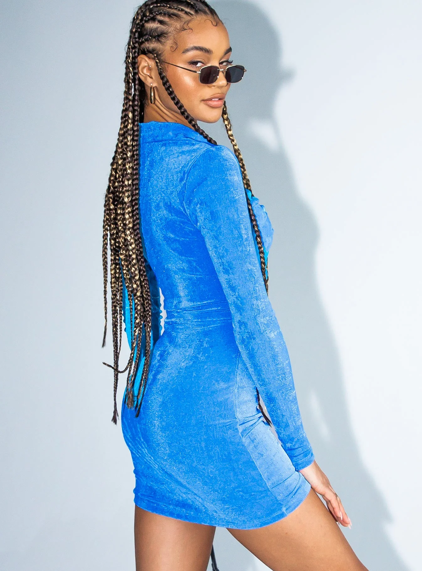 Valerie Mini Dress Blue - Image 3