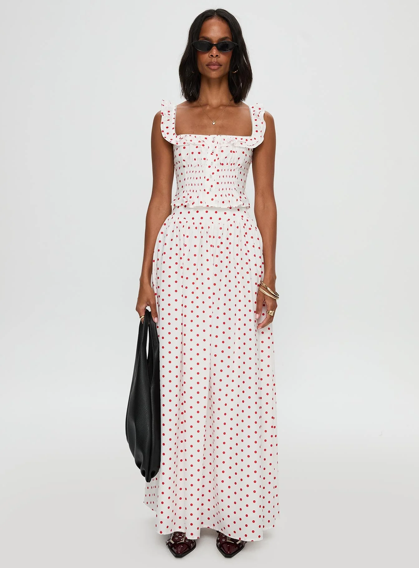 Valerio Maxi Skirt White / Red - Image 7