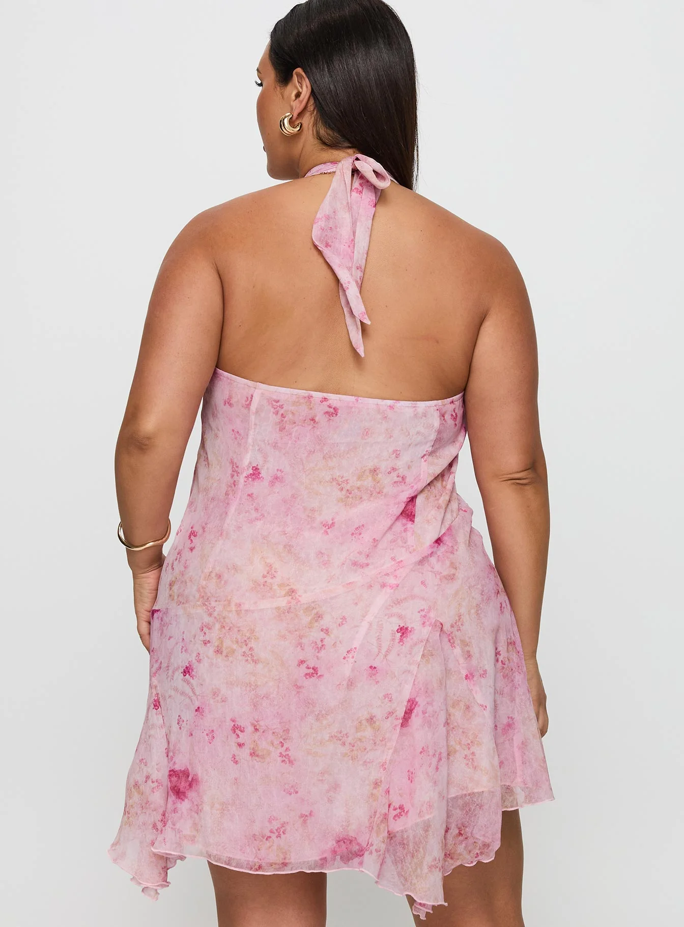 Valorie Halter Mini Dress Pink Curve - Image 5