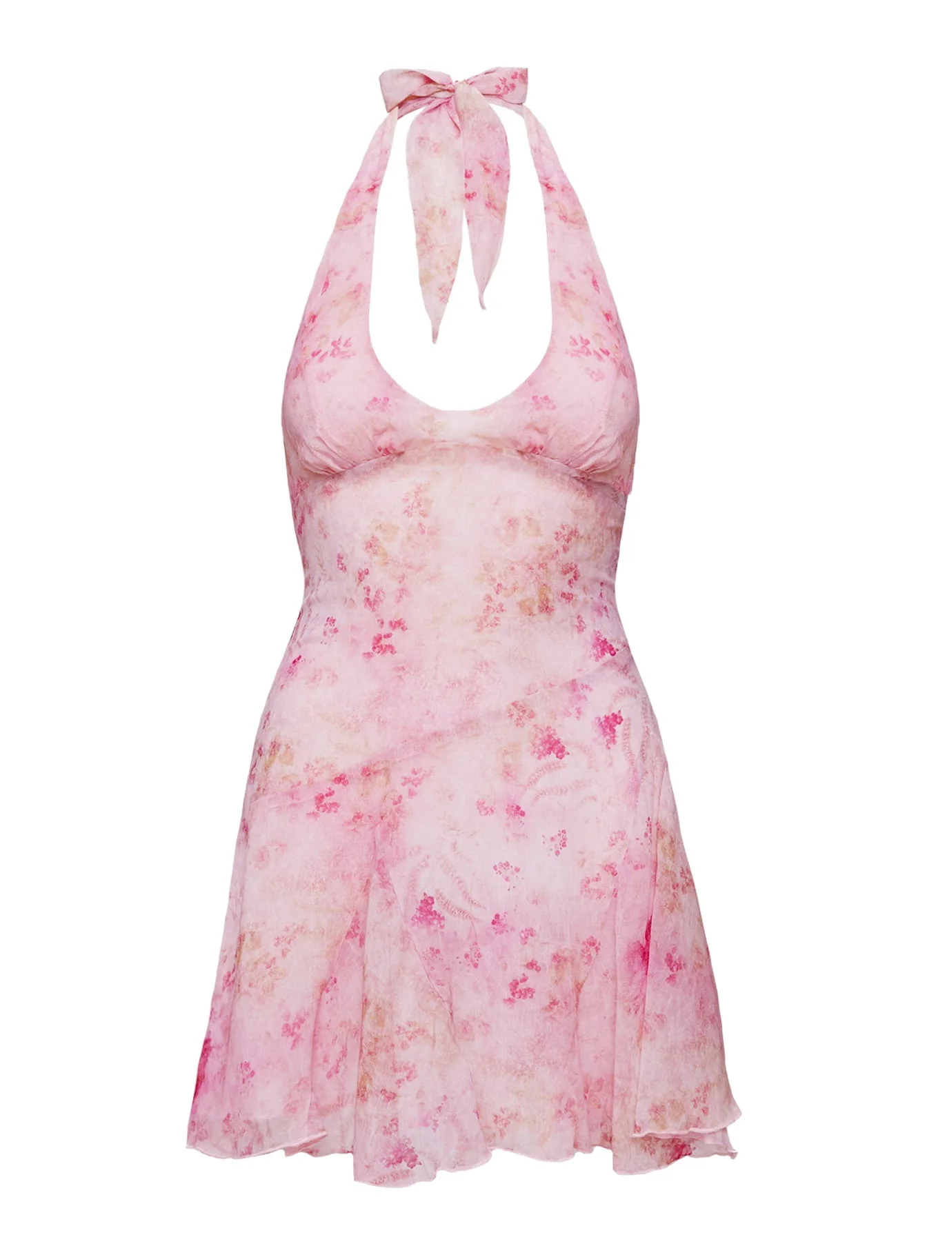 Valorie Halter Mini Dress Pink Petite - Image 5