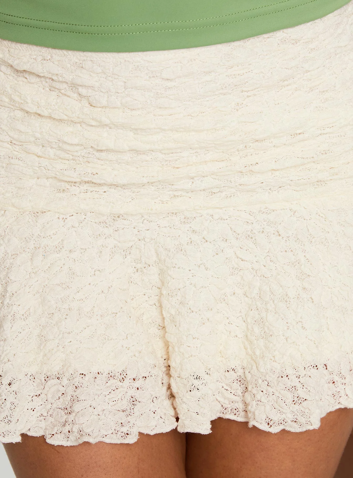 Vancesca Lace Mini Skirt Cream - Image 6