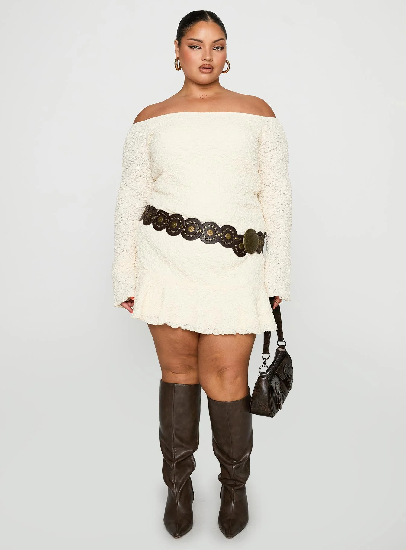 Vancesca Strapless Mini Dress Cream Curve - Image 3
