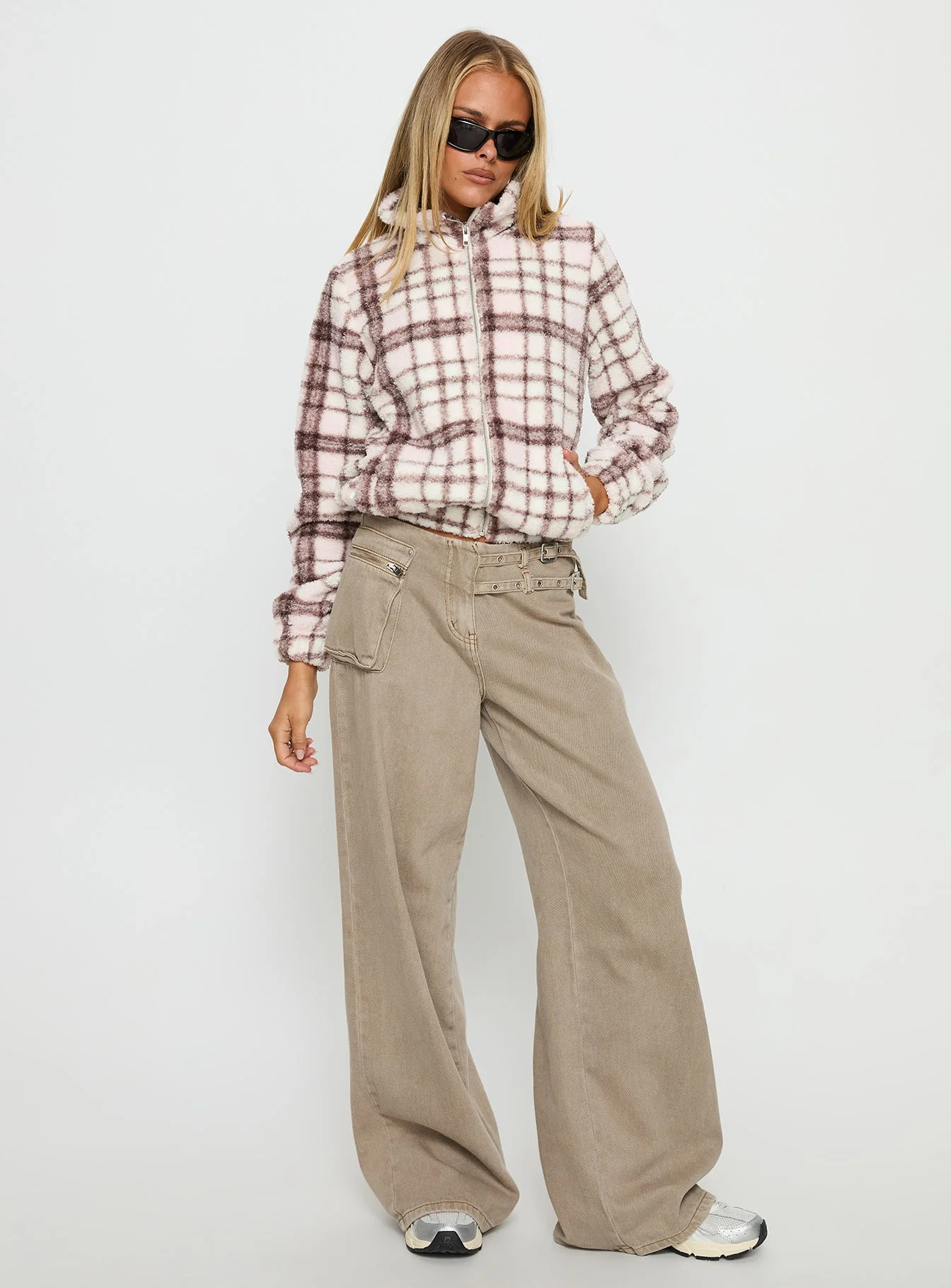 Vannessa Collared Jacket Pink Check - Image 3