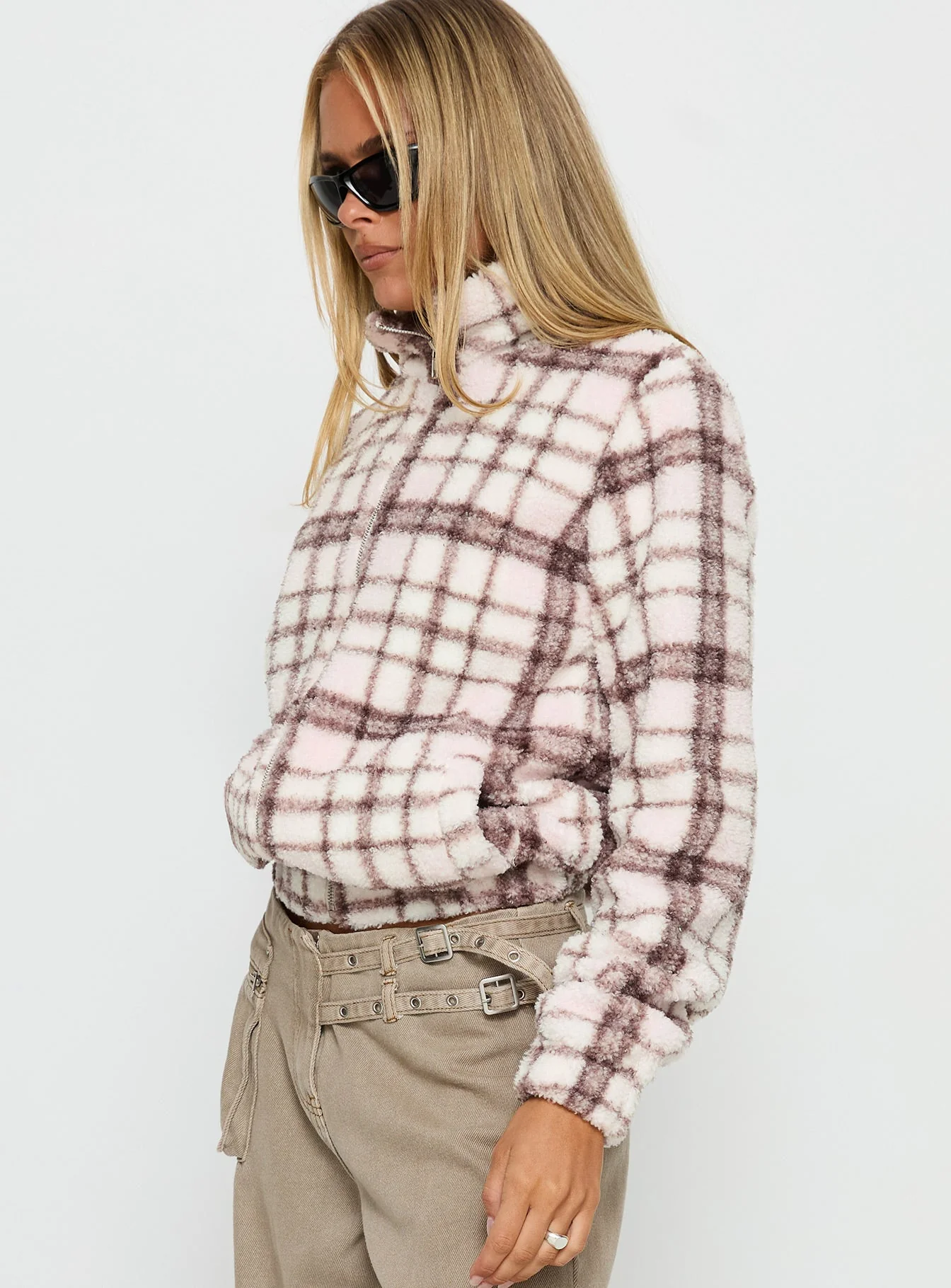 Vannessa Collared Jacket Pink Check - Image 4