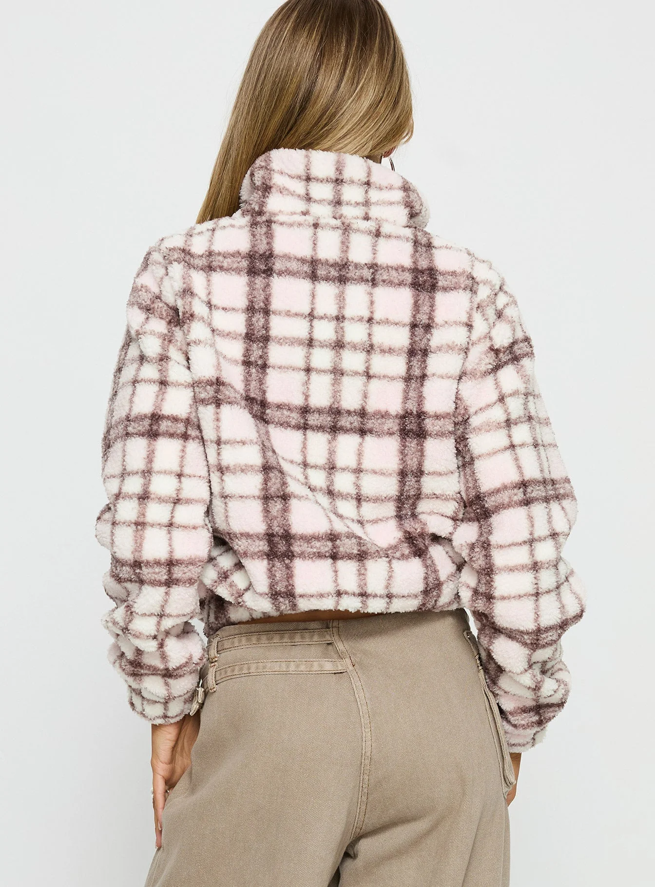 Vannessa Collared Jacket Pink Check - Image 5