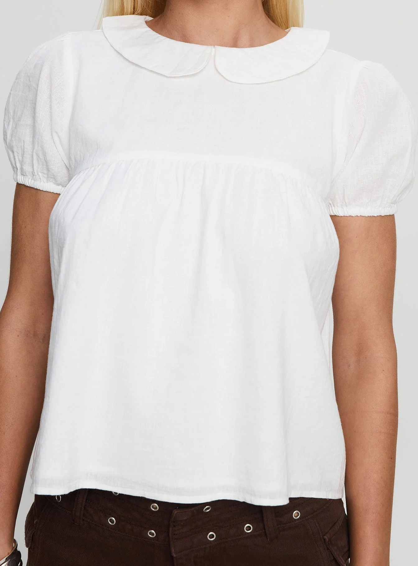 Vaylen Collared Blouse Top White - Image 6